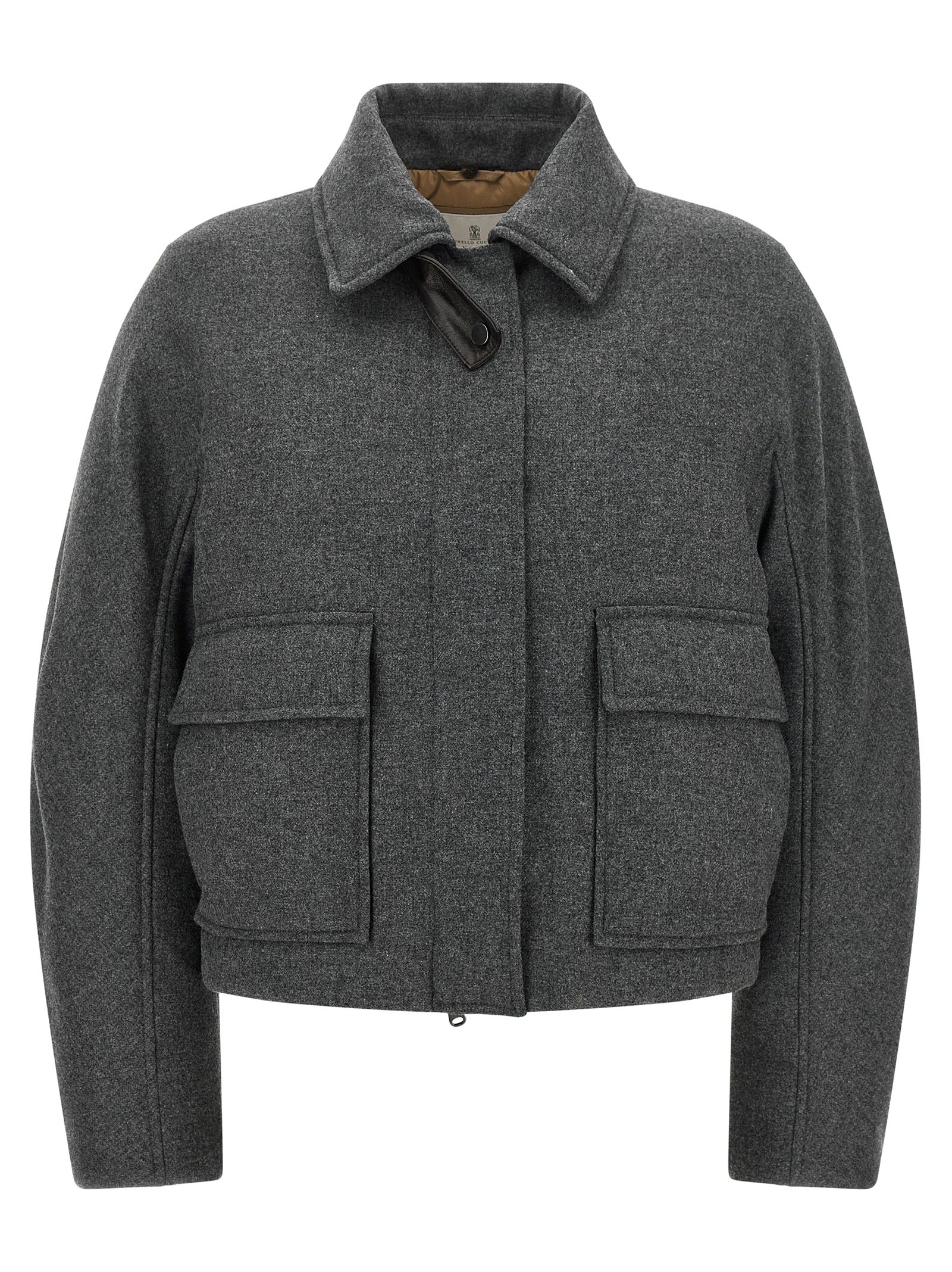 Gray Virgin Wool Full-Length Jacket