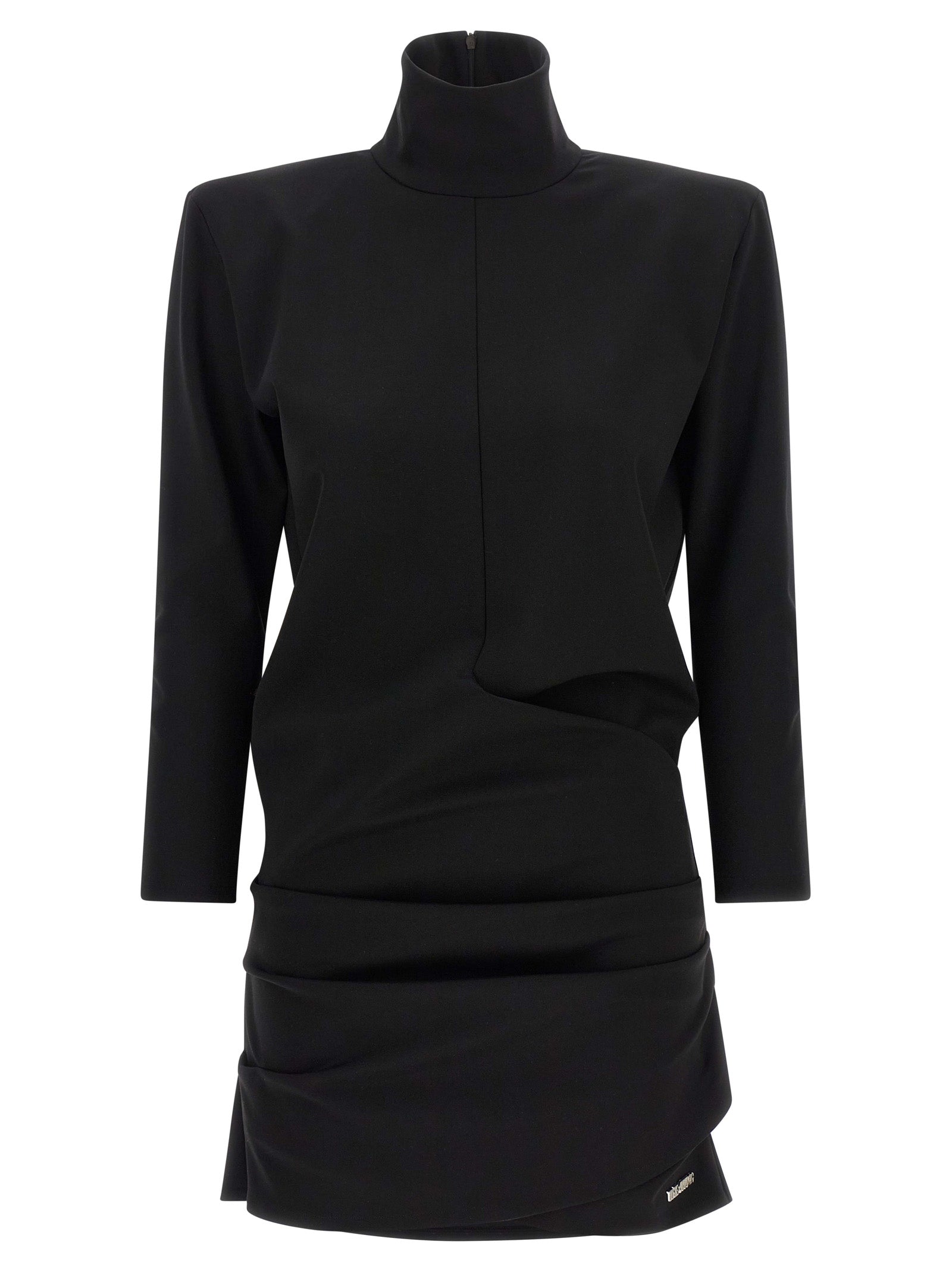 Black Viscose Short Dress