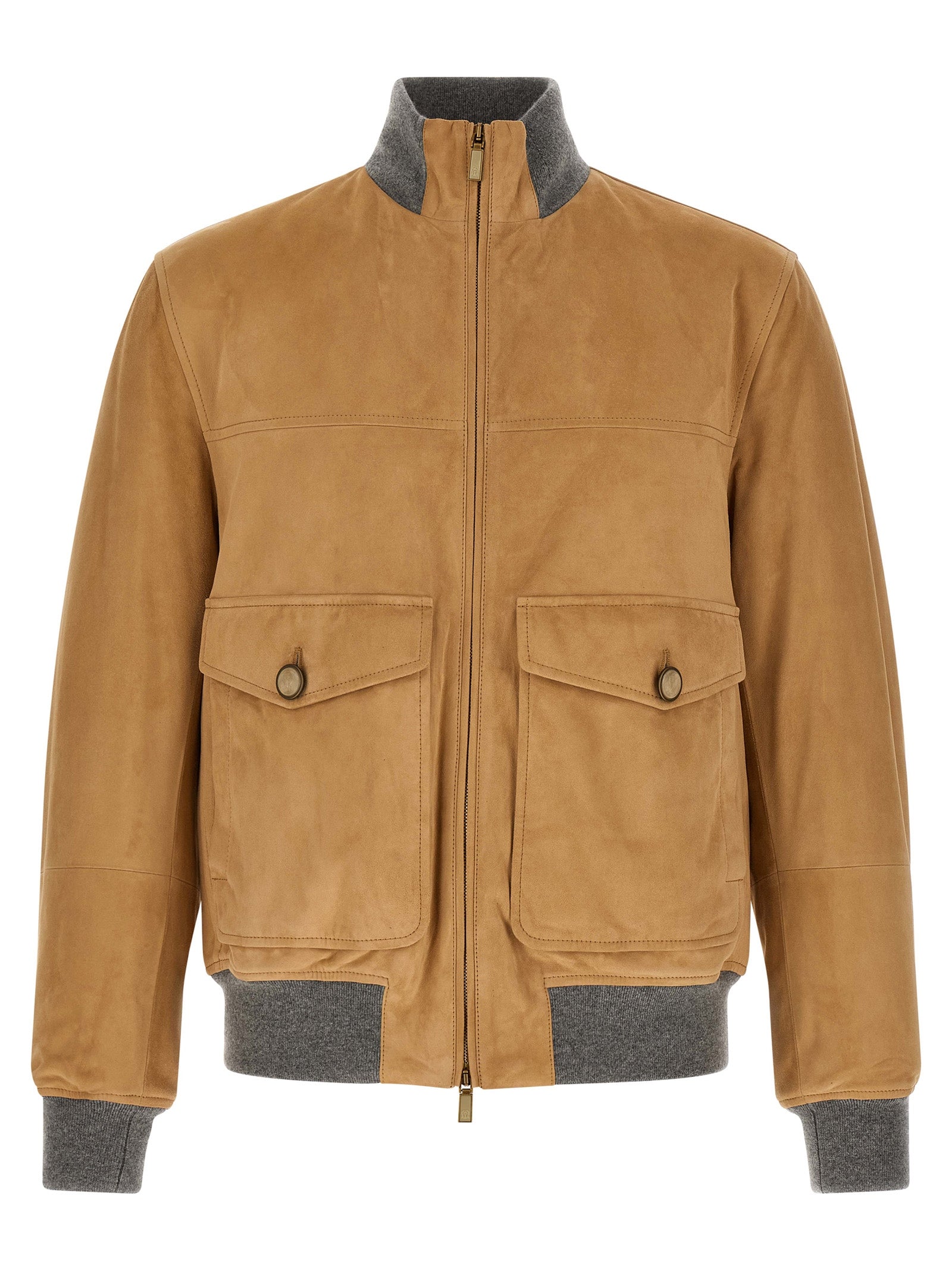 Beige Lamb Leather Leather Jacket