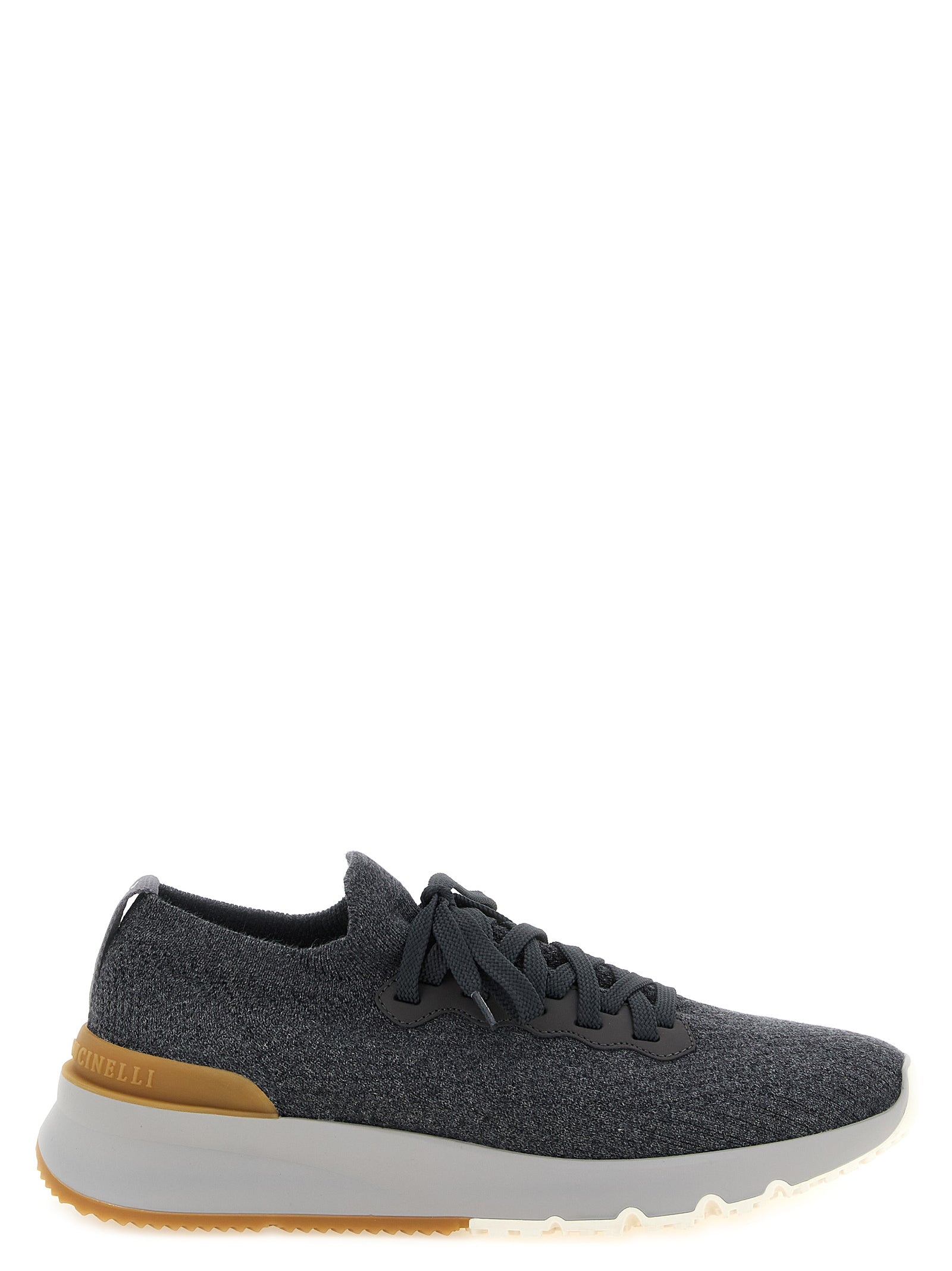 Gray Cotton Athletic Sneakers