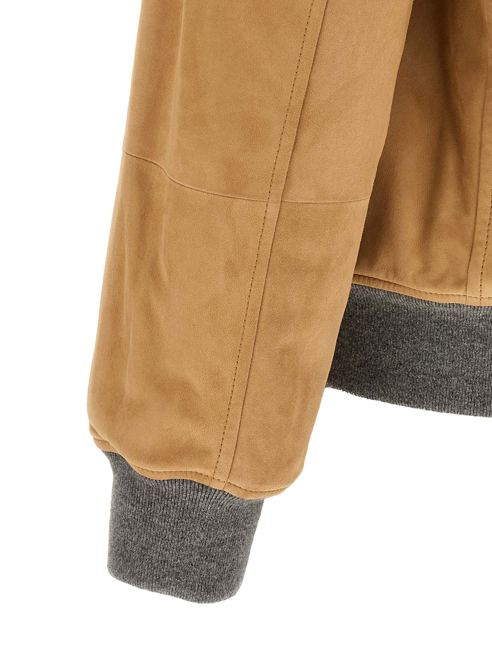 Beige Lamb Leather Leather Jacket