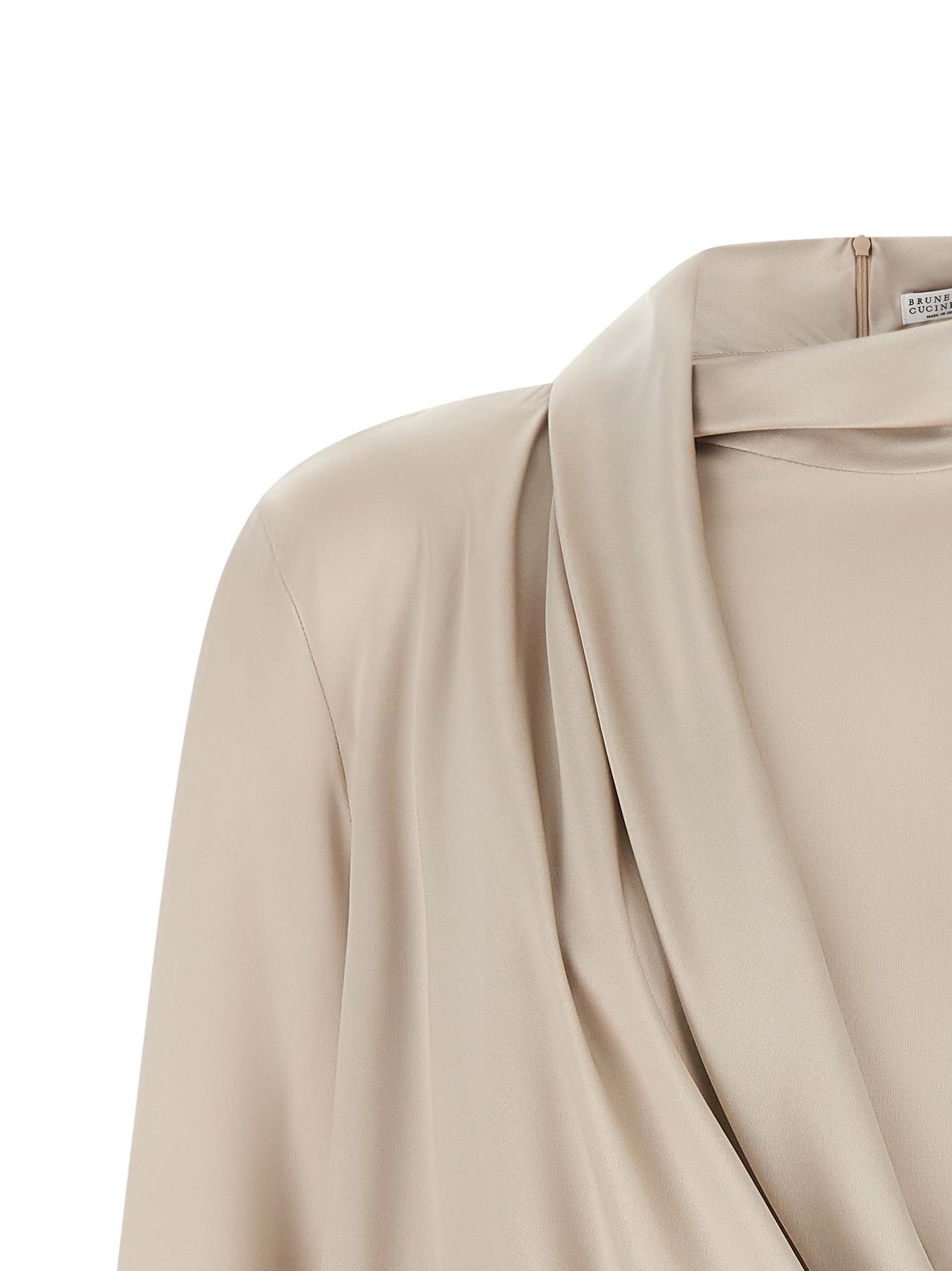 Beige Silk Blouse