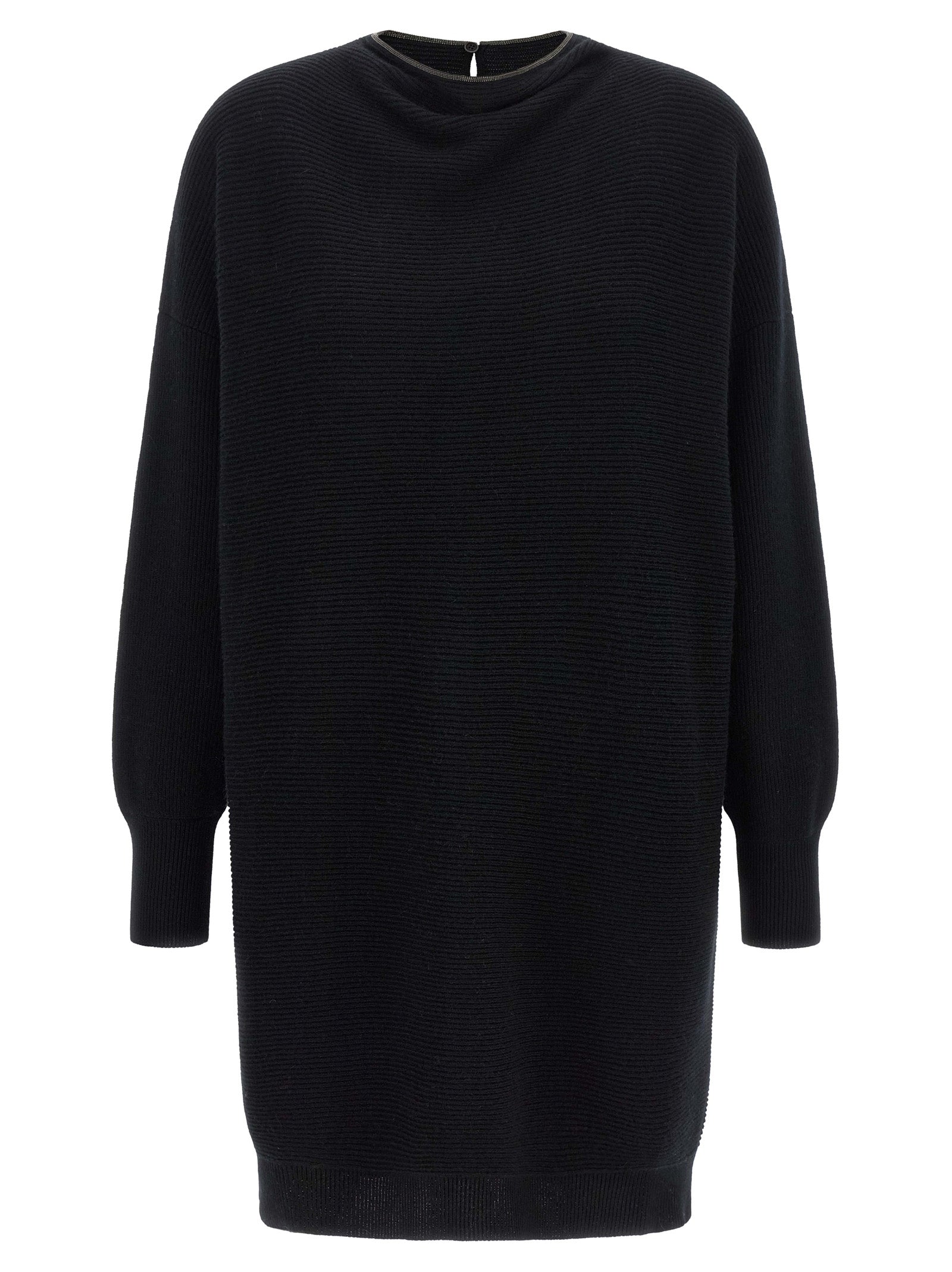 Black Virgin Wool Short Dress