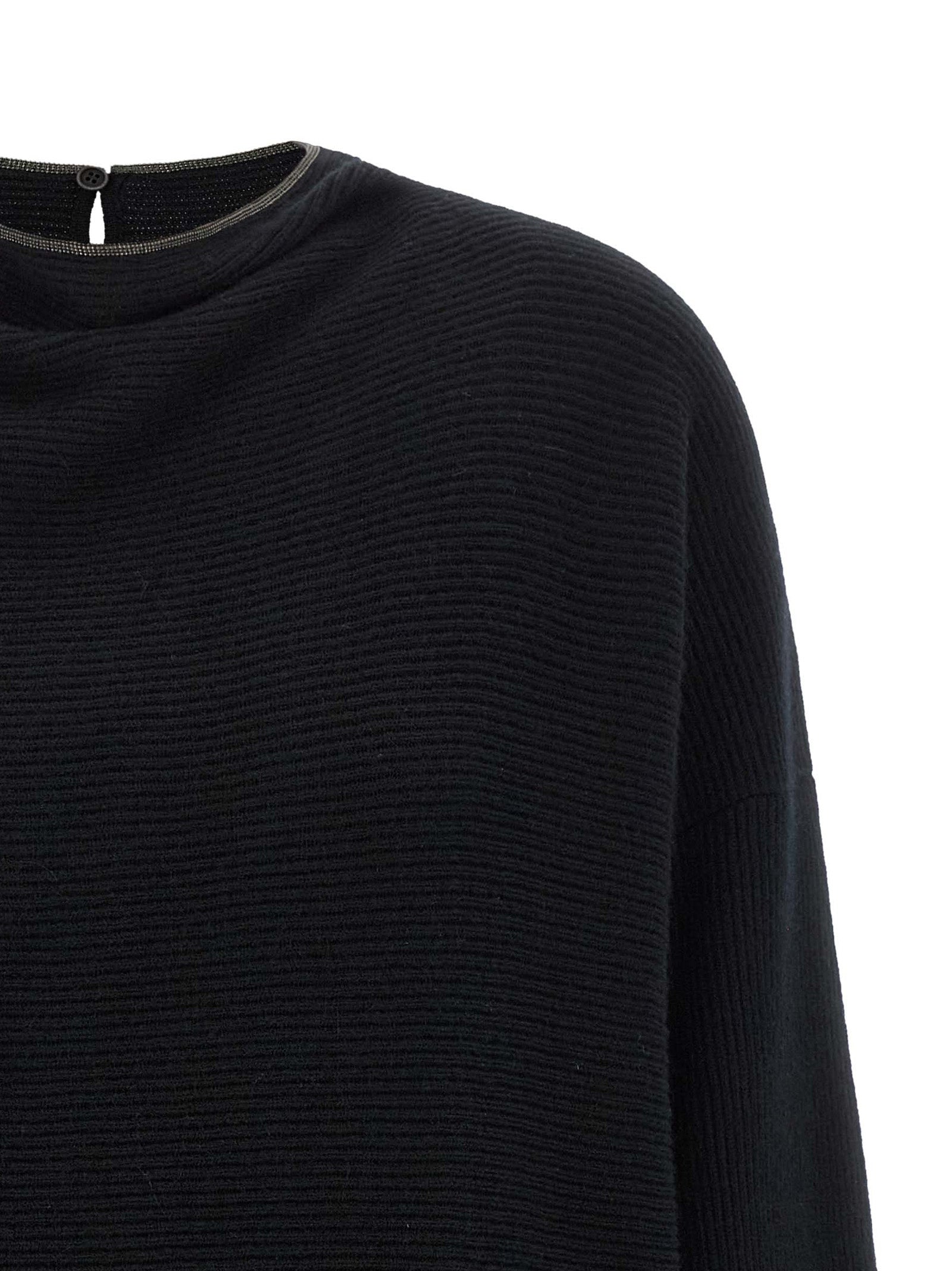 Black Virgin Wool Short Dress