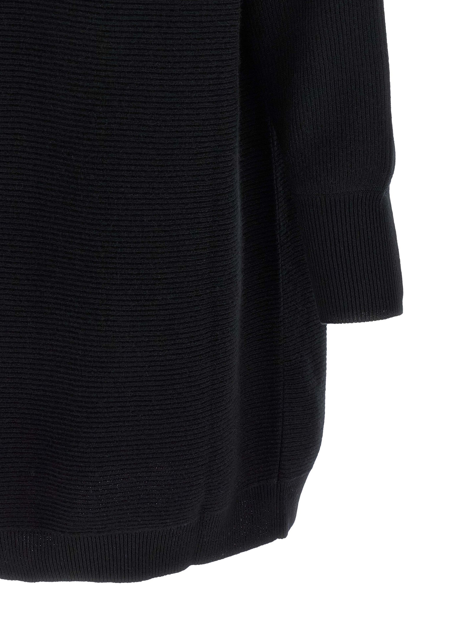 Black Virgin Wool Short Dress