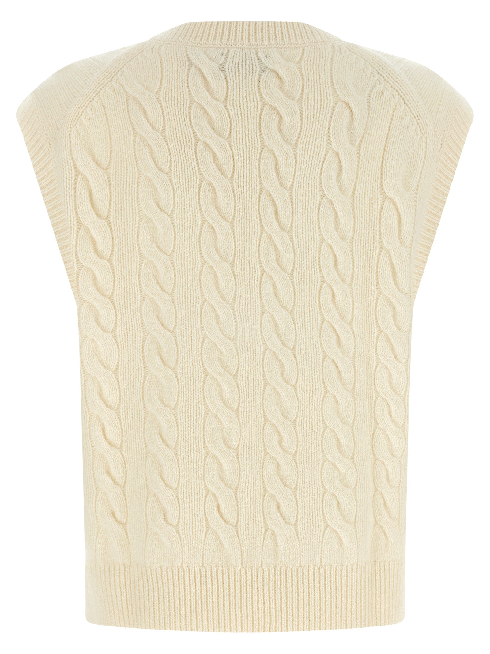 White Wool Sleeveless Jacket