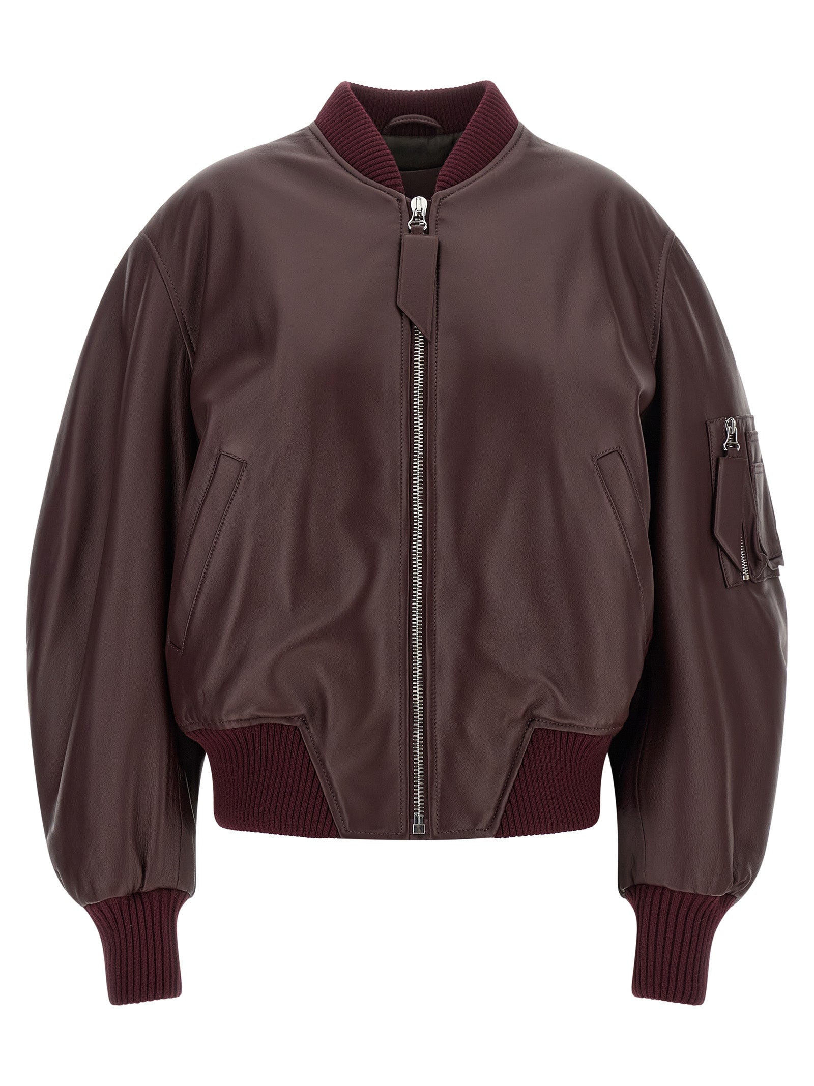 Bordeaux Lamb Leather Leather Jacket