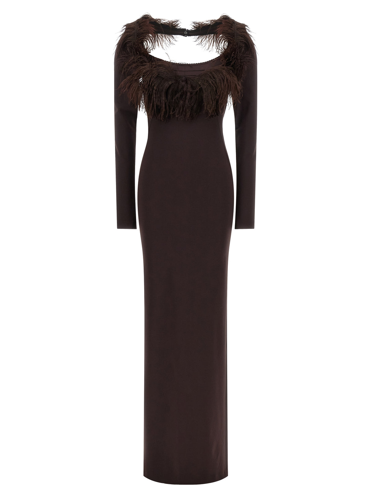 Brown Viscose Long Dress