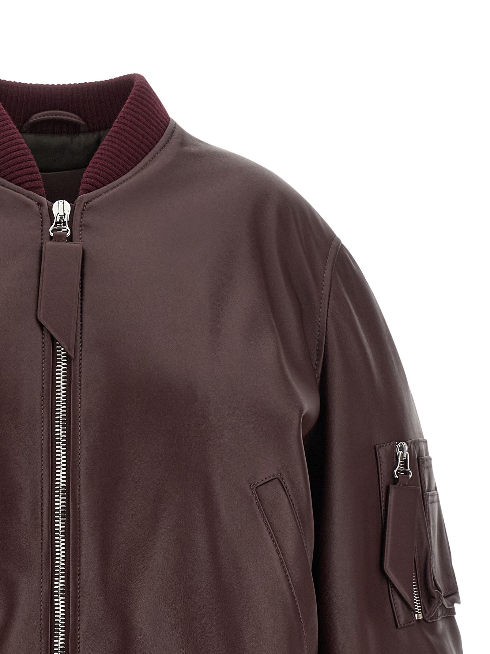 Bordeaux Lamb Leather Leather Jacket