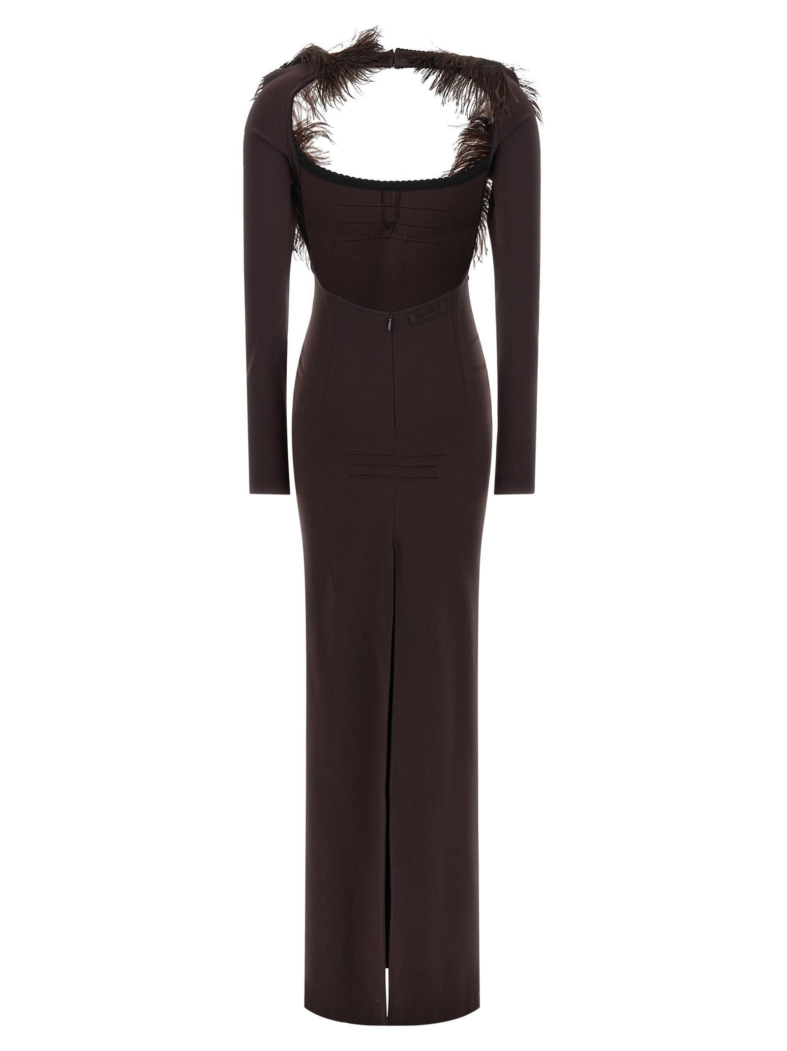 Brown Viscose Long Dress