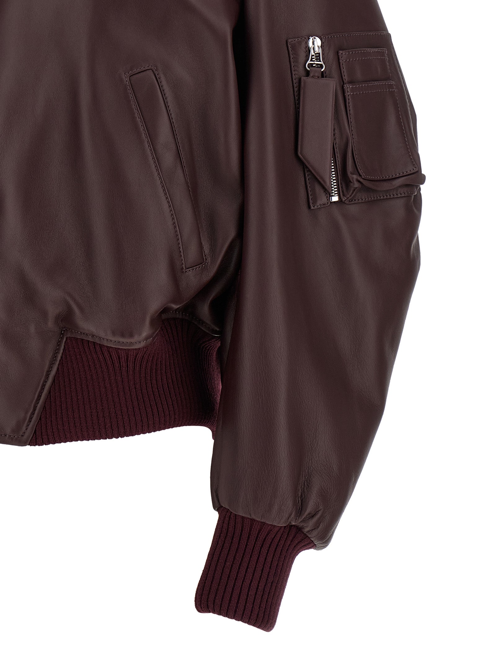 Bordeaux Lamb Leather Leather Jacket
