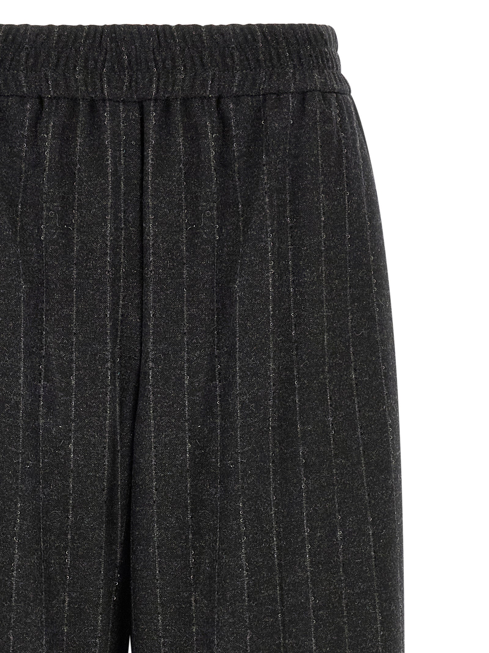 Gray Virgin Wool Casual Pants