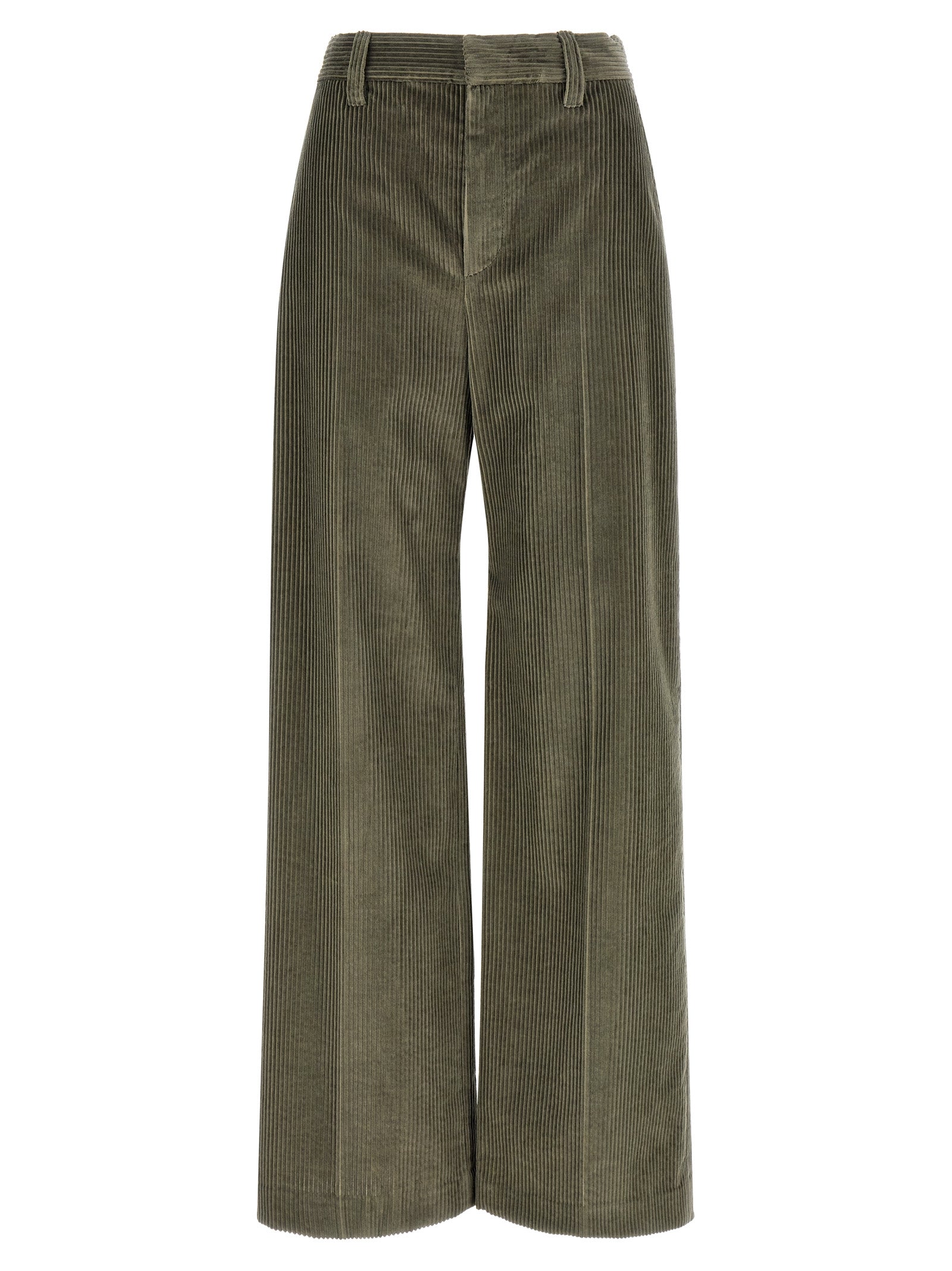 Bicolor Cotton Flared Pants