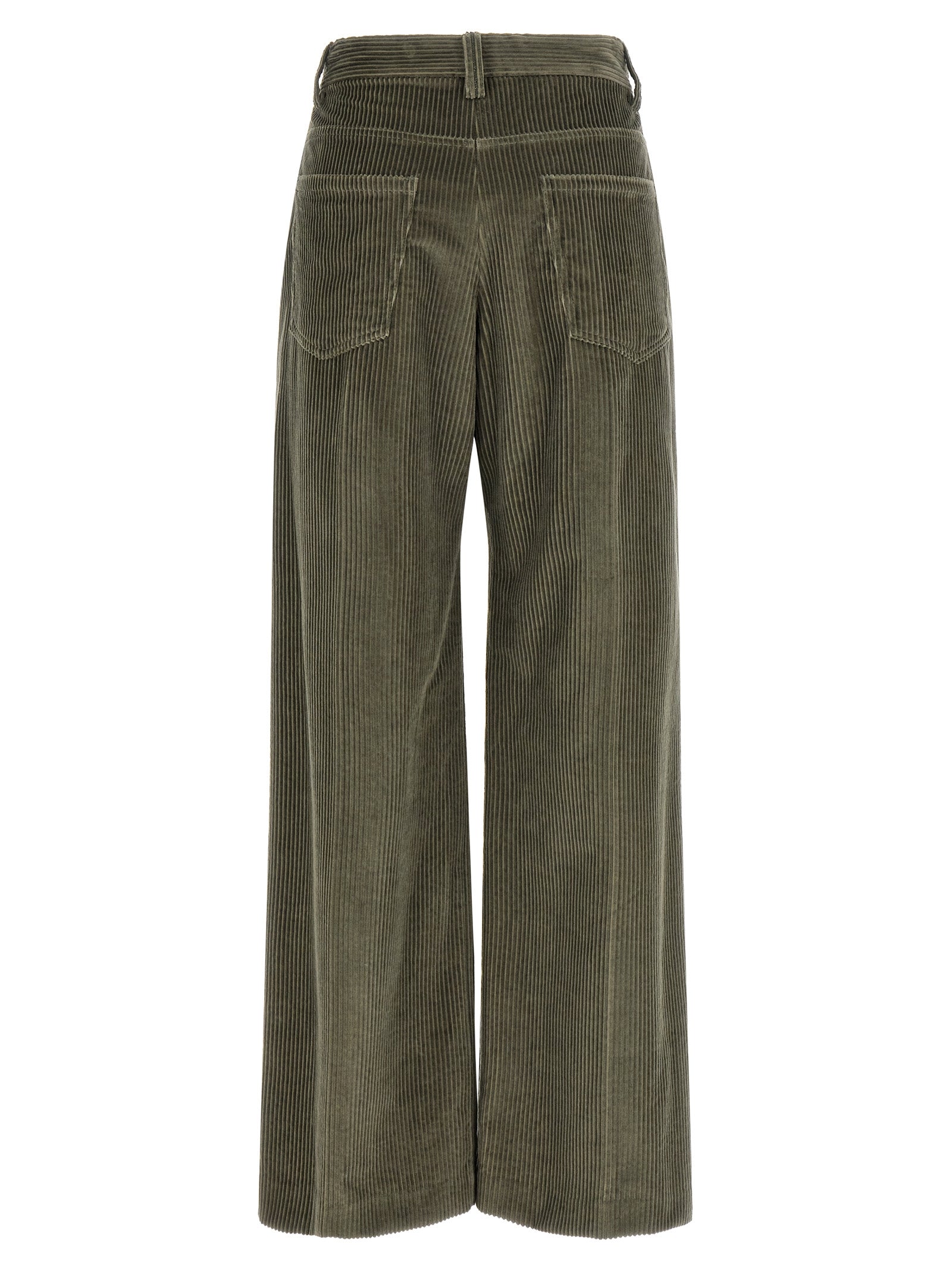 Bicolor Cotton Flared Pants