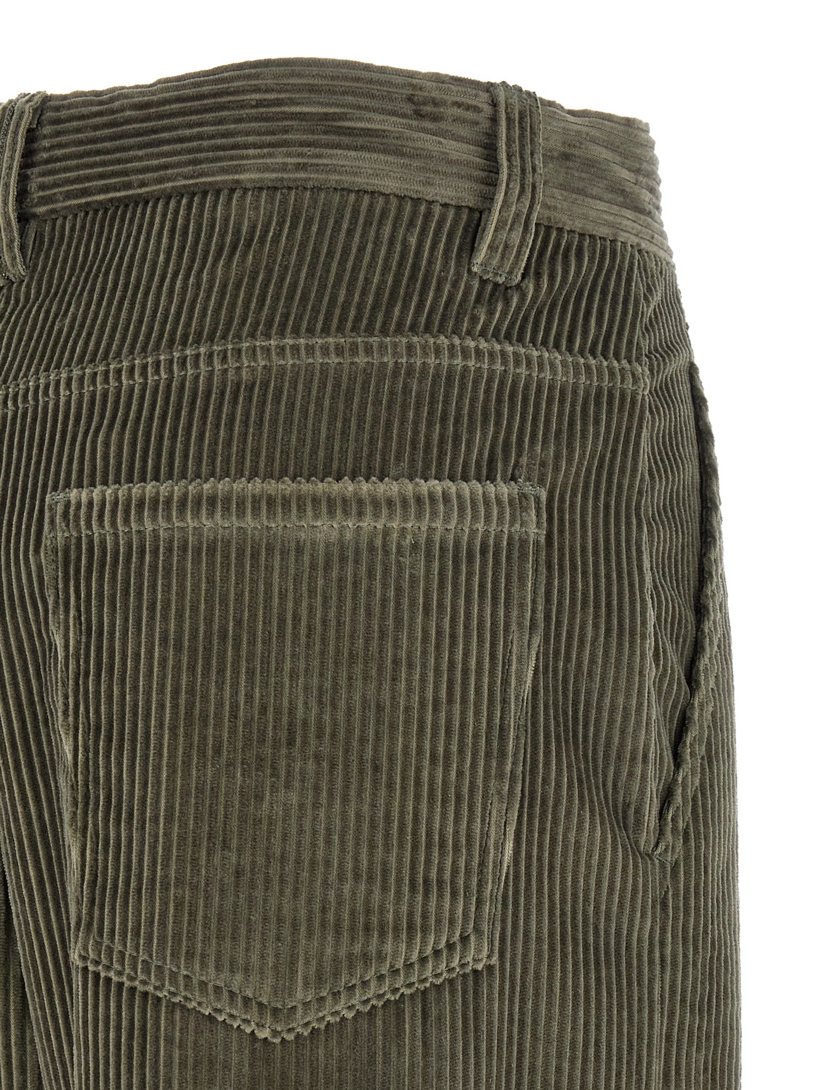 Bicolor Cotton Flared Pants