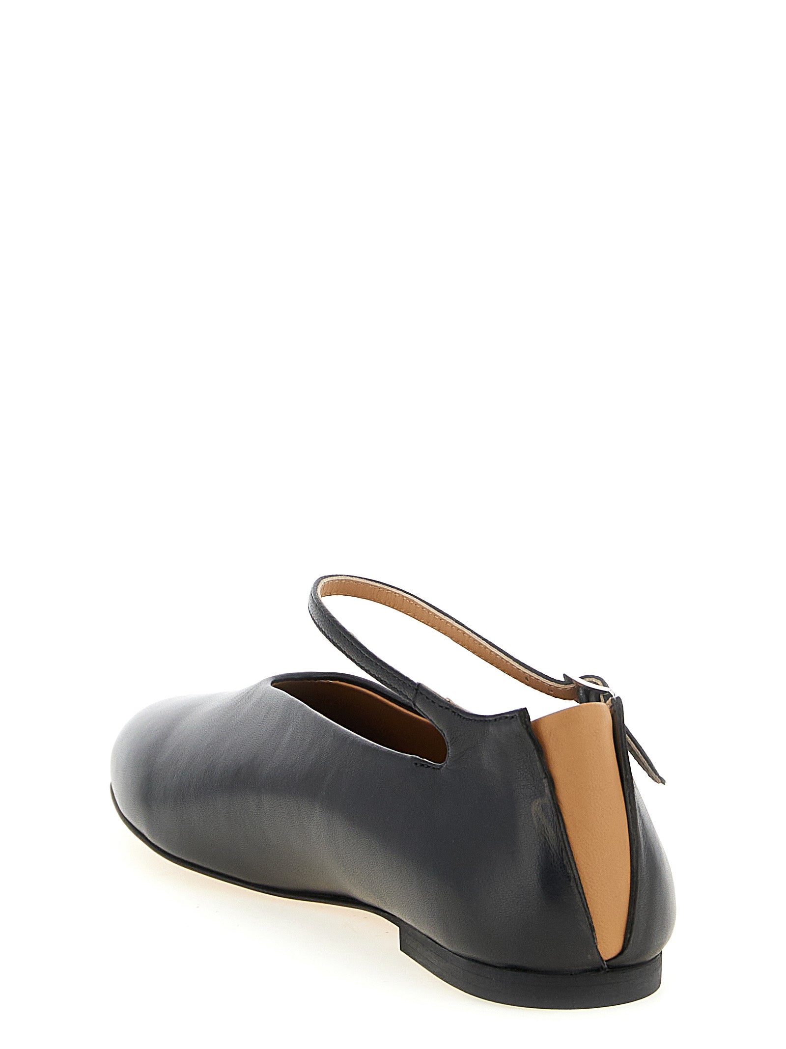 Black Calfskin Ballet Flats