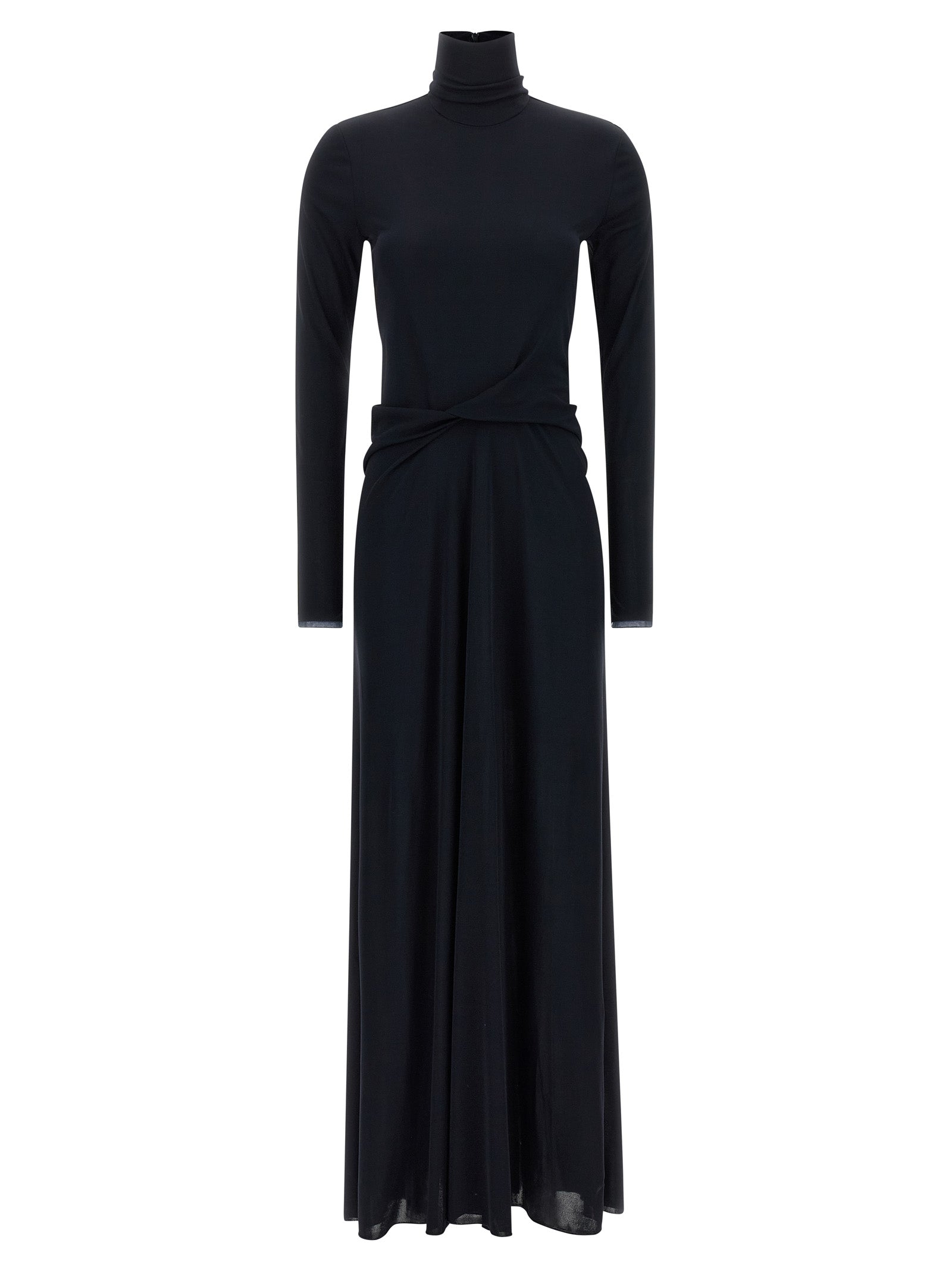 Blue Viscose Long Dress