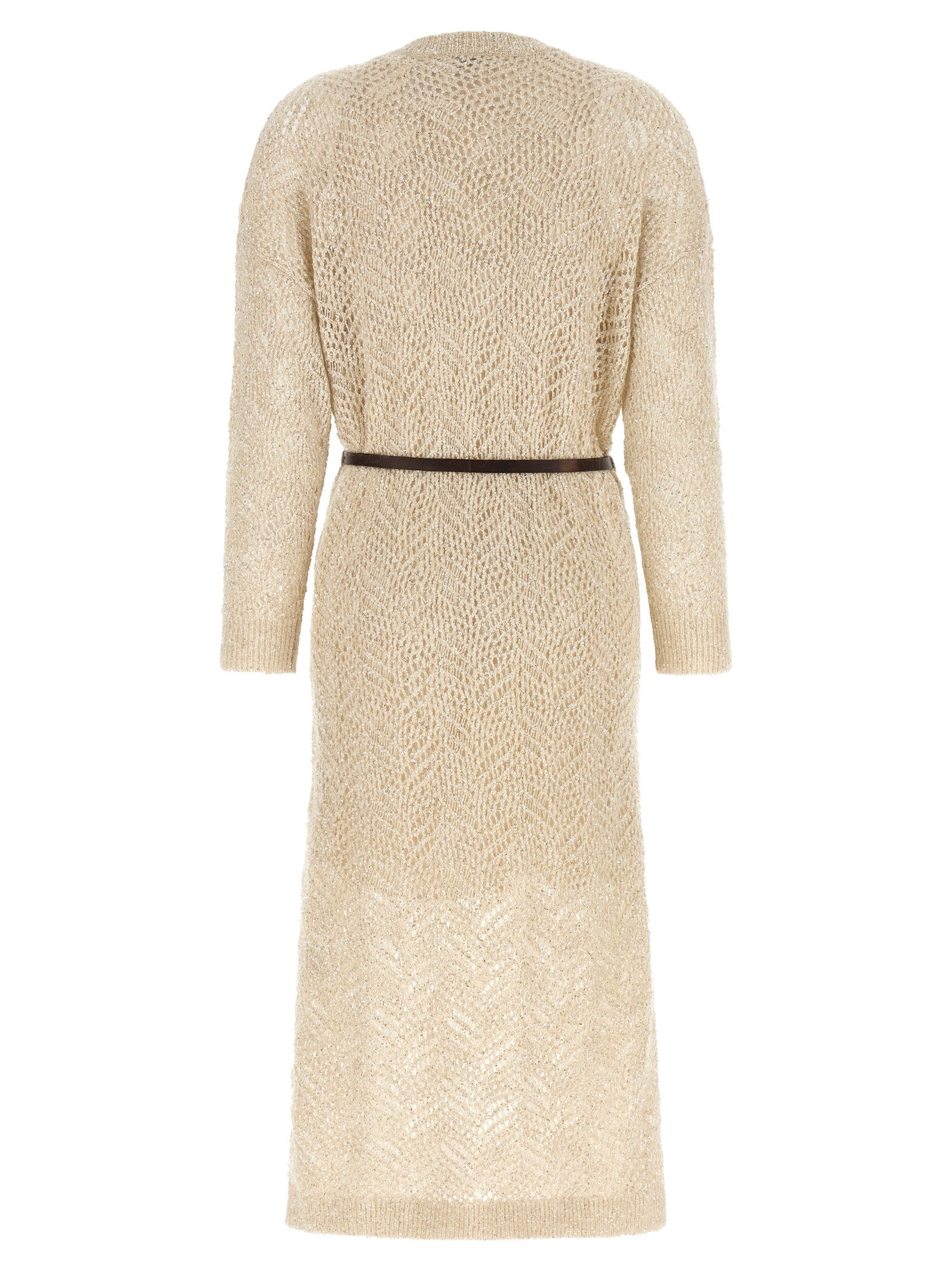 Beige Polyamide Midi Dress