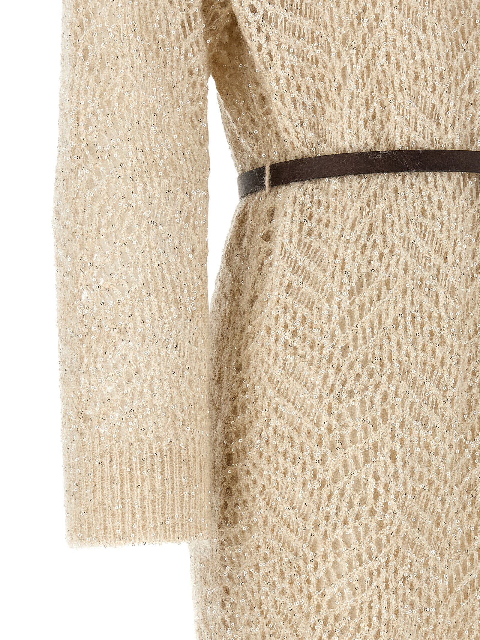 Beige Polyamide Midi Dress