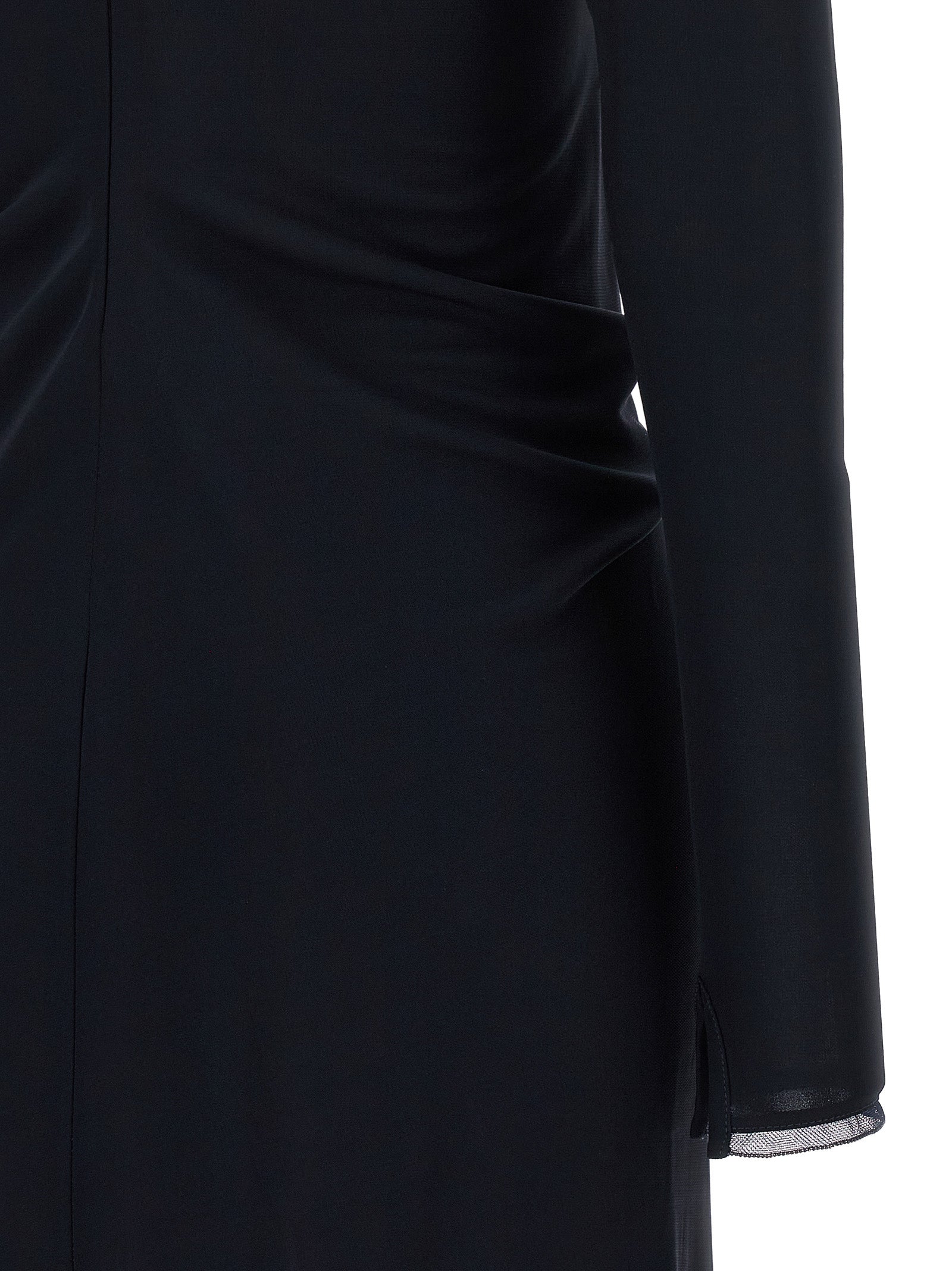Blue Viscose Long Dress