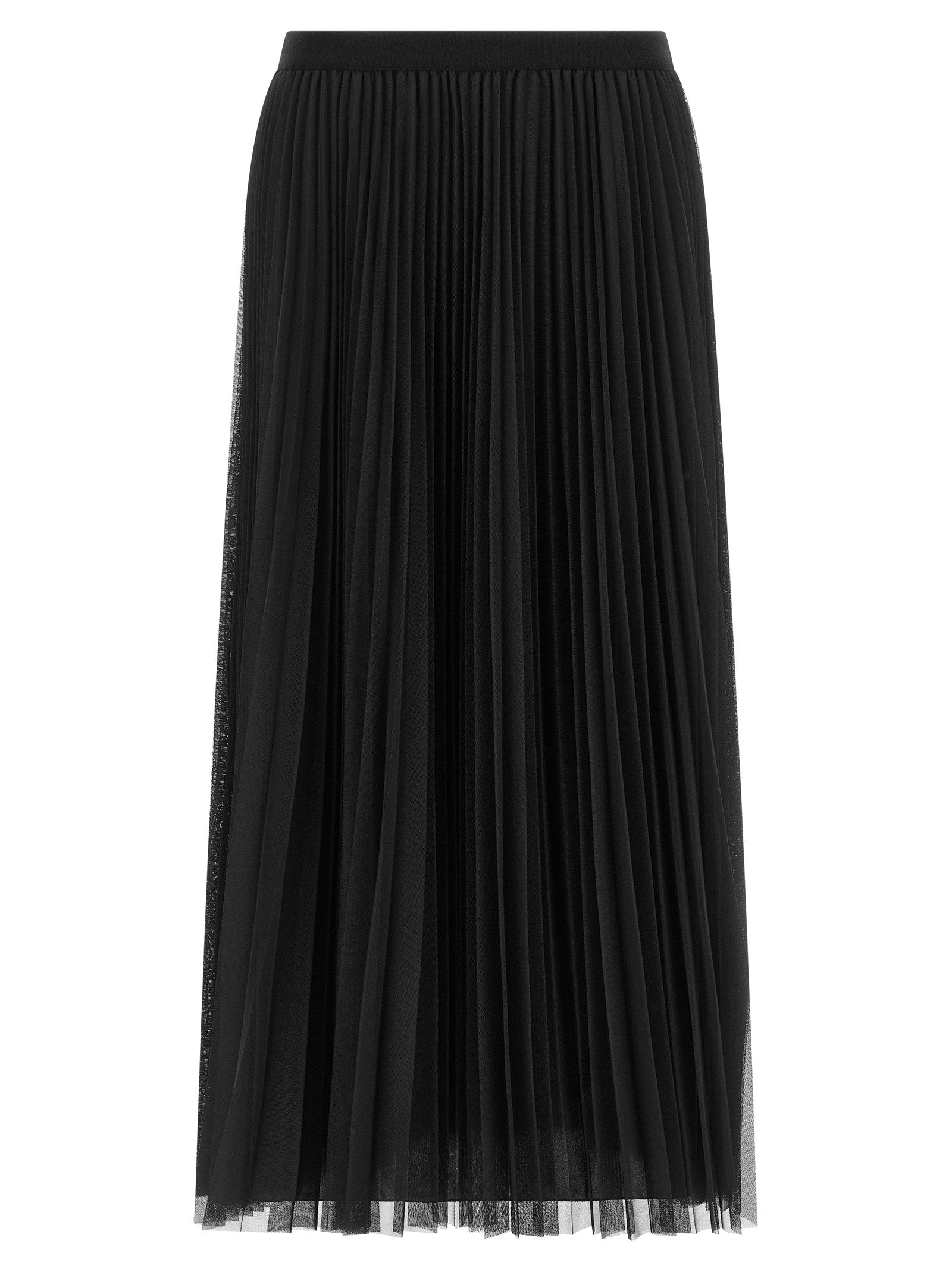 Blue Polyester Midi Skirt