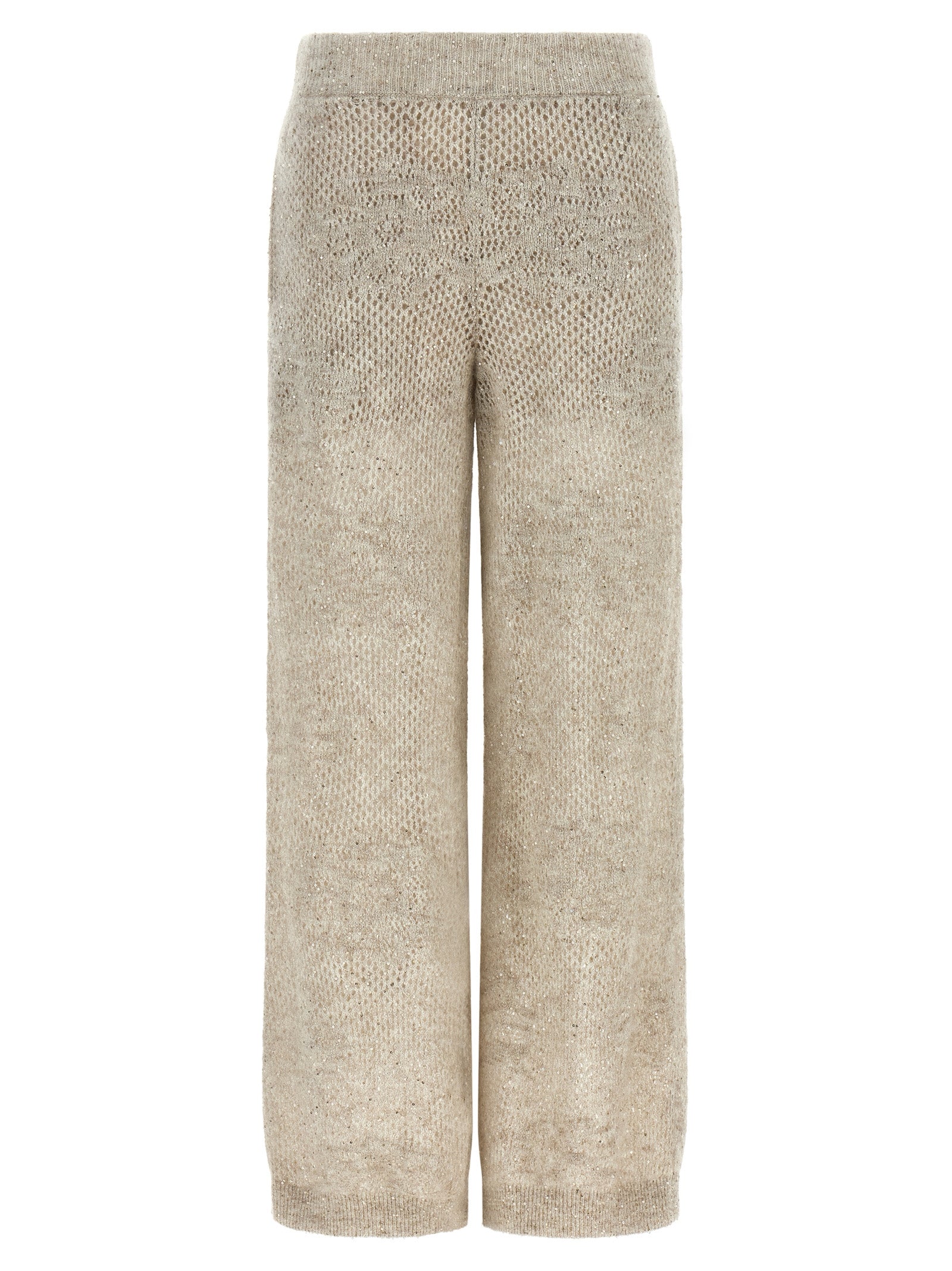 Beige Nylon Casual Pants