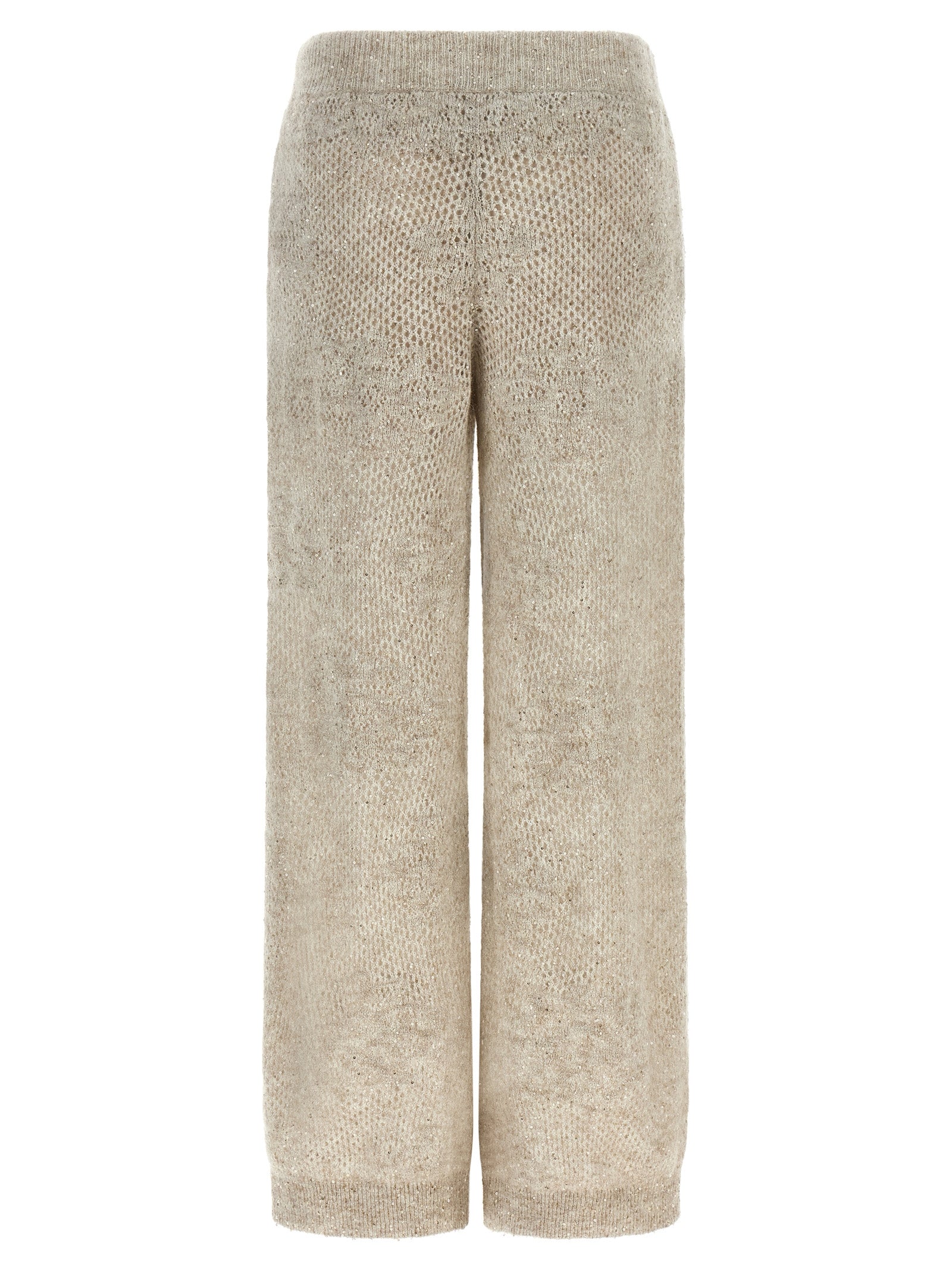 Beige Nylon Casual Pants