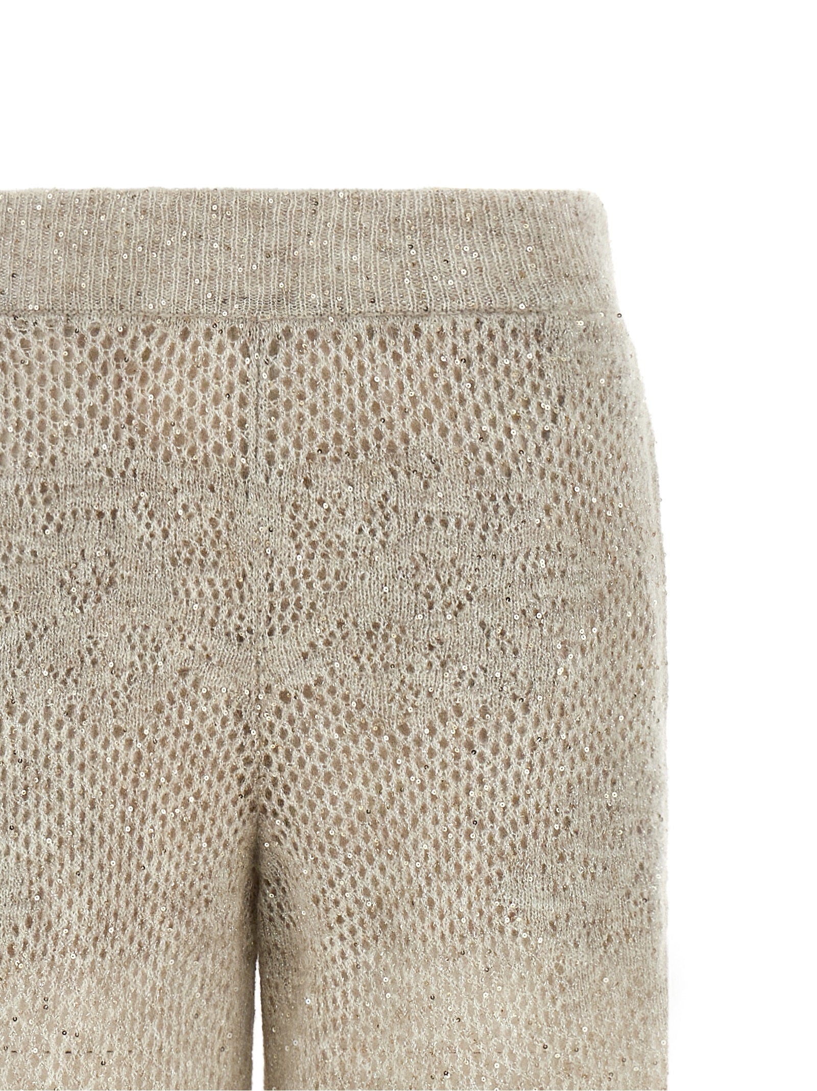 Beige Nylon Casual Pants