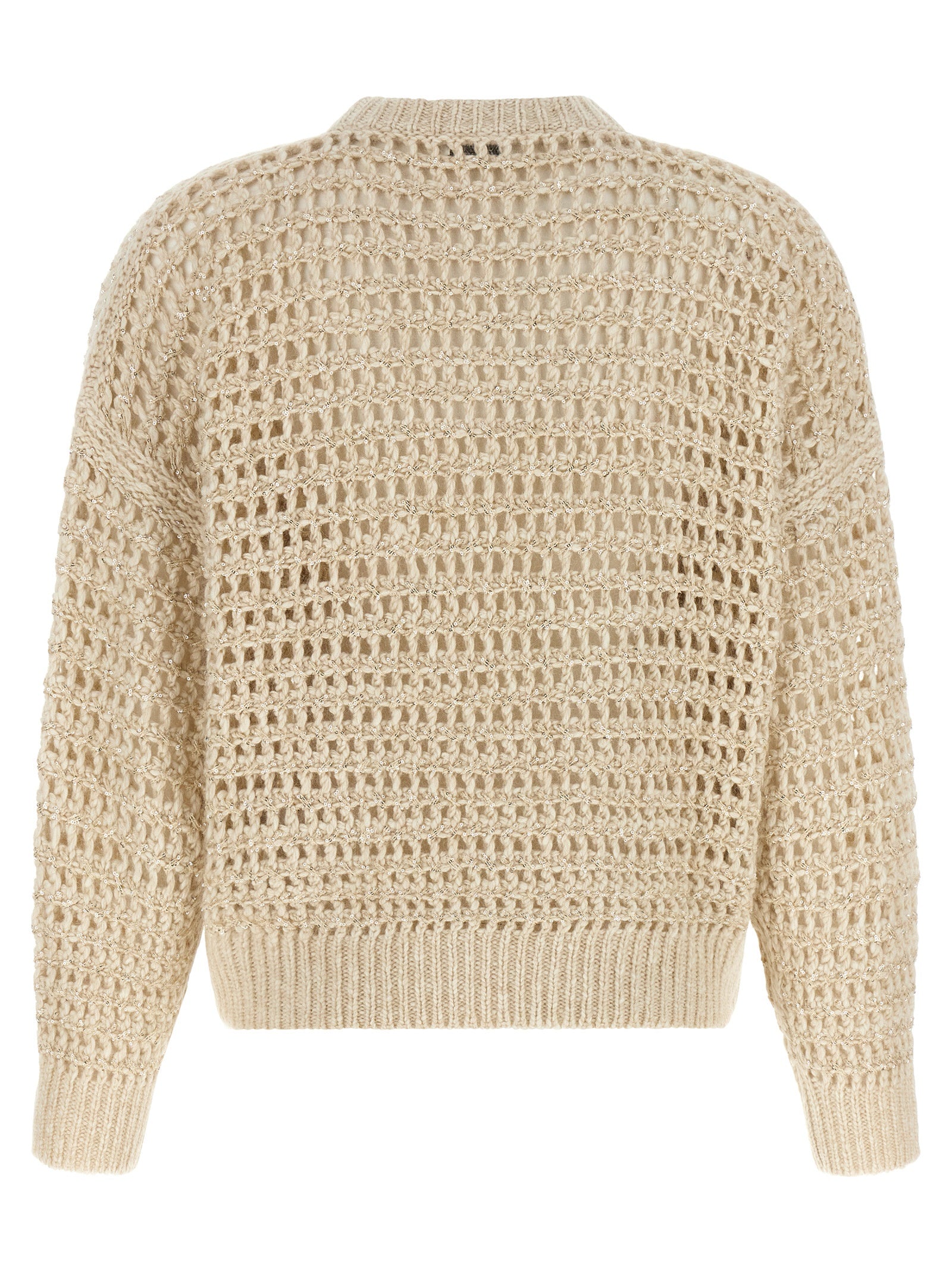 Beige Elastane Cardigan