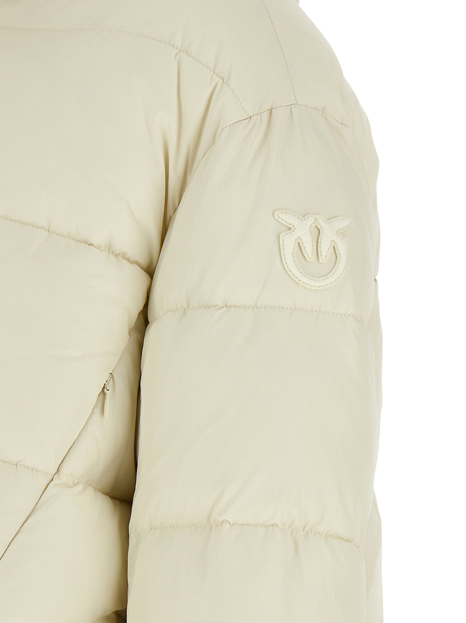 Beige Polyamide Full-Length Jacket