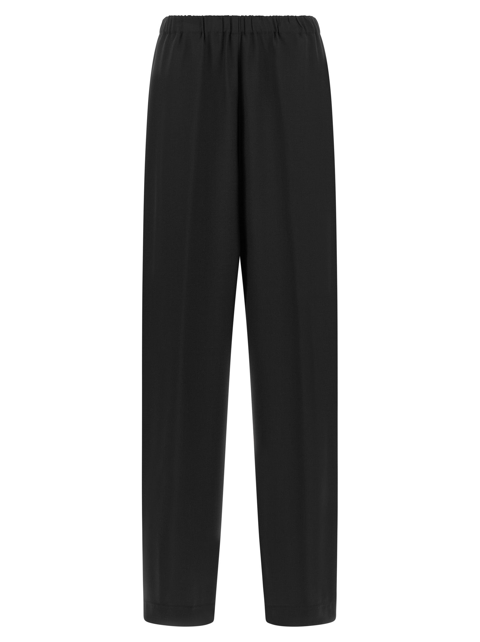 Black Virgin Wool Casual Pants