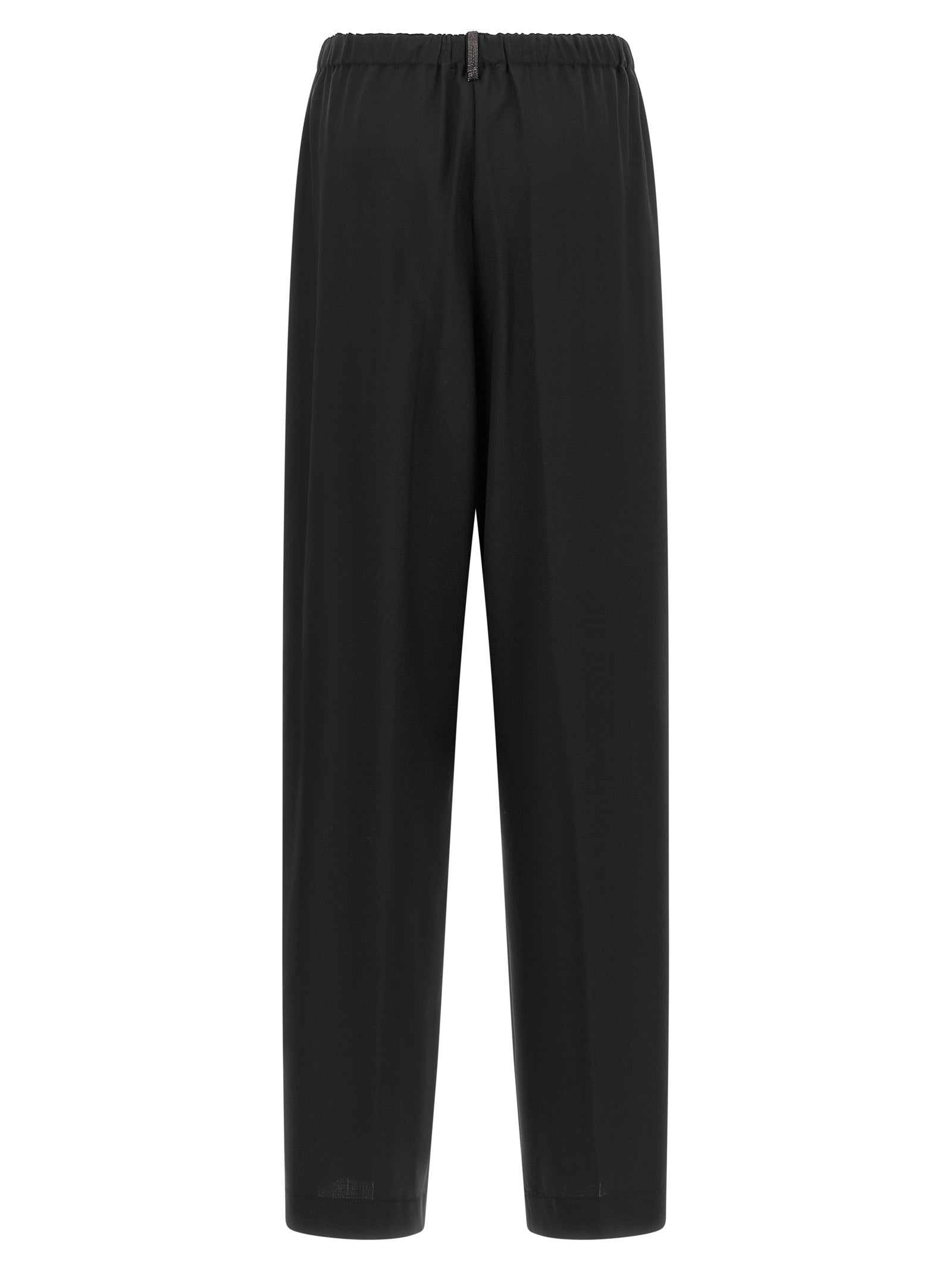 Black Virgin Wool Casual Pants