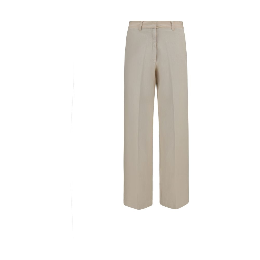 Beige Cotton Chino Pants