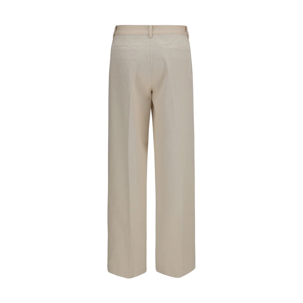 Beige Cotton Chino Pants