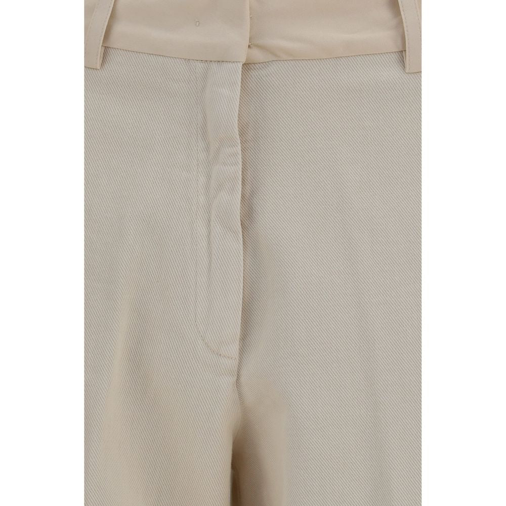 Beige Cotton Chino Pants