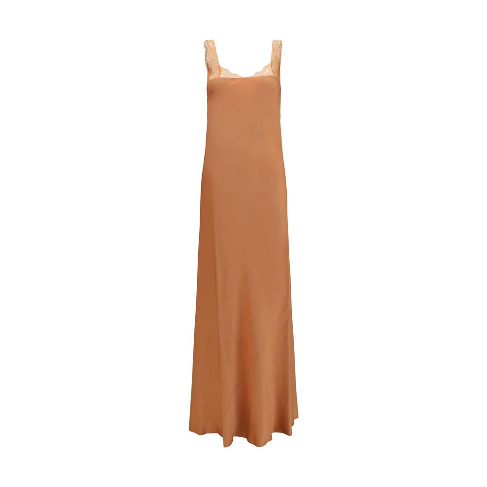 Beige Acetate Casual Dress