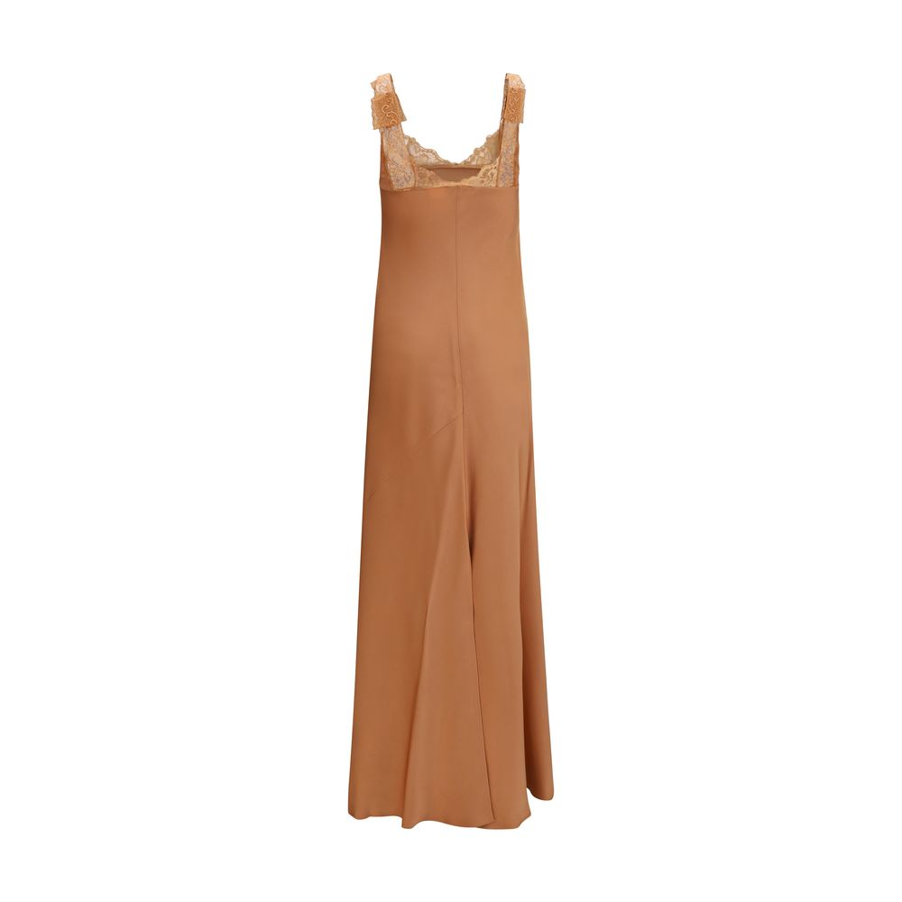Beige Acetate Casual Dress