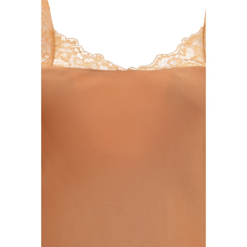 Beige Acetate Casual Dress