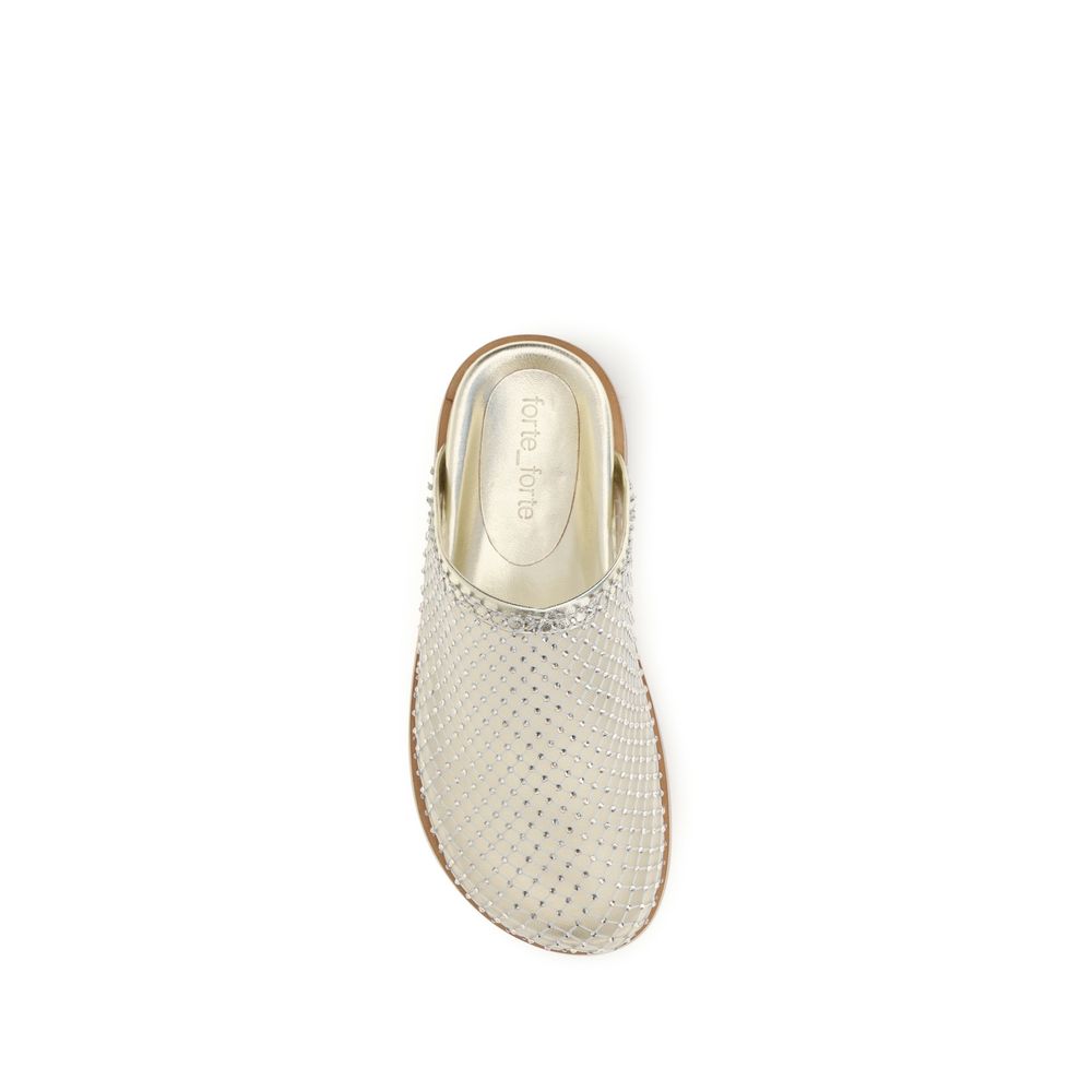 Silver Fabric Mules