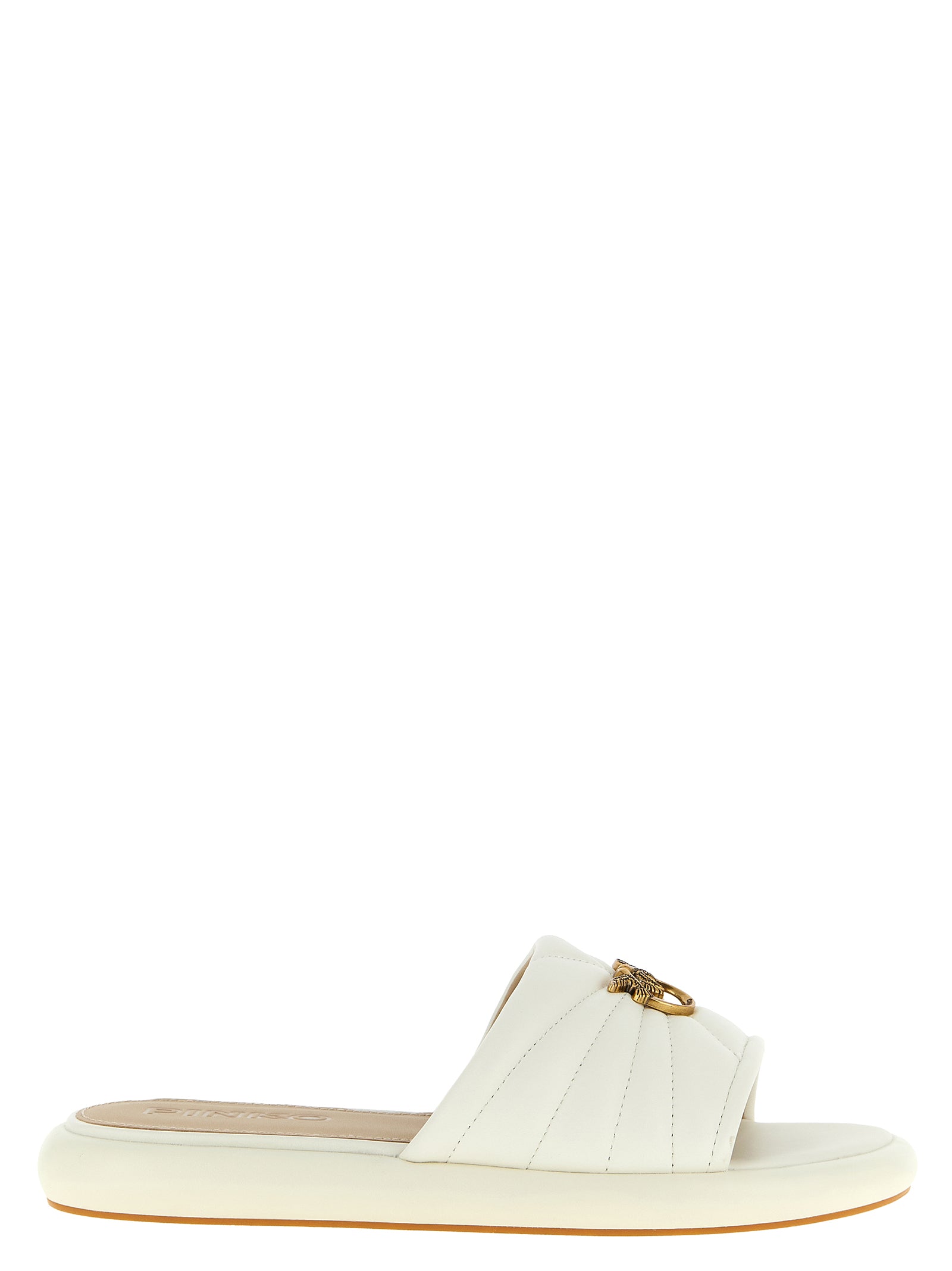 White Lambskin Slides