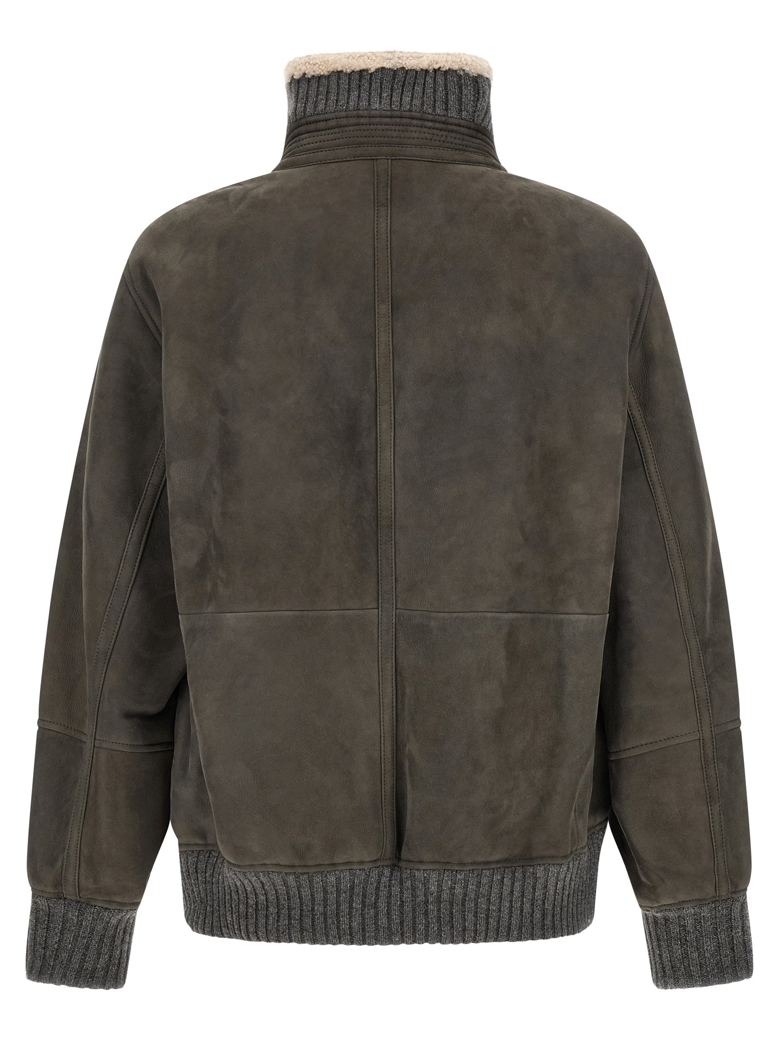 Gray Lamb Leather Leather Jacket