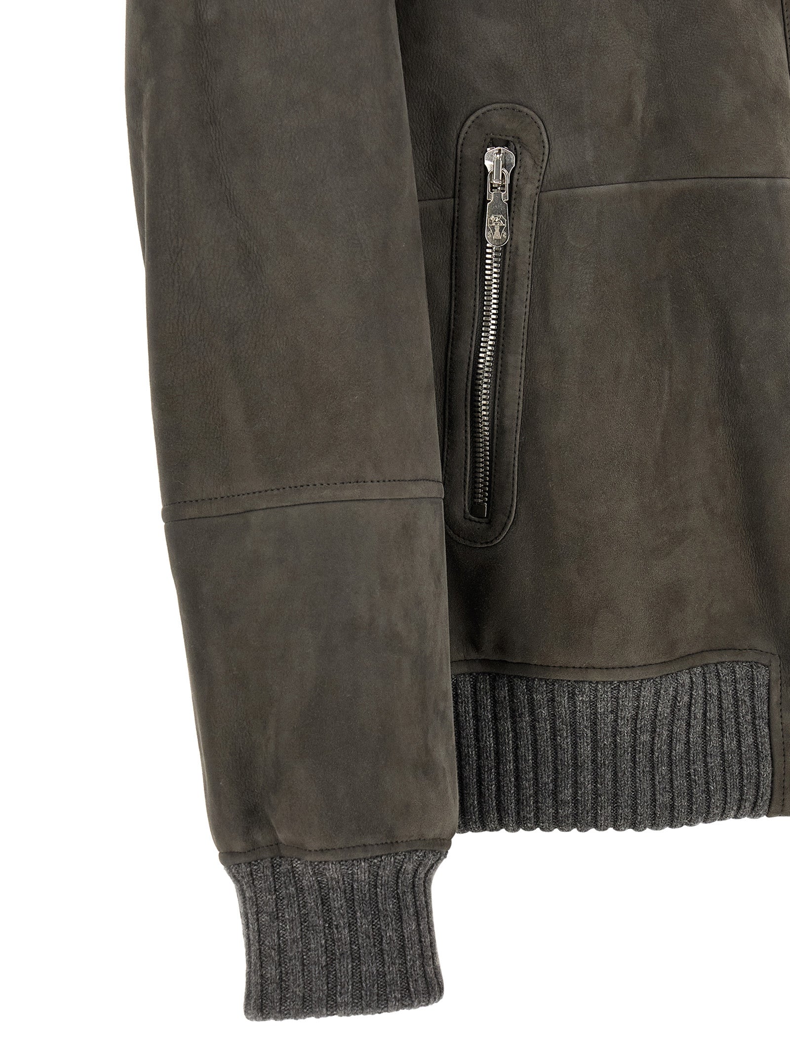 Gray Lamb Leather Leather Jacket