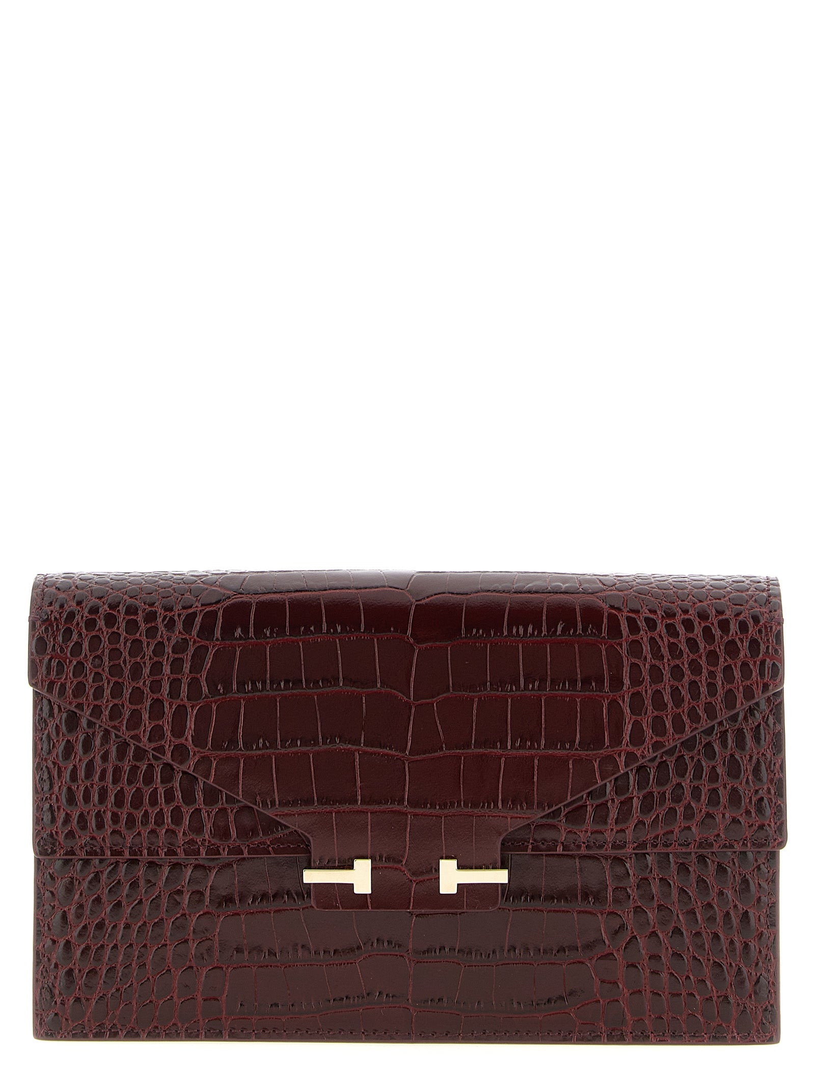 Bordeaux Calfskin Clutch Bag