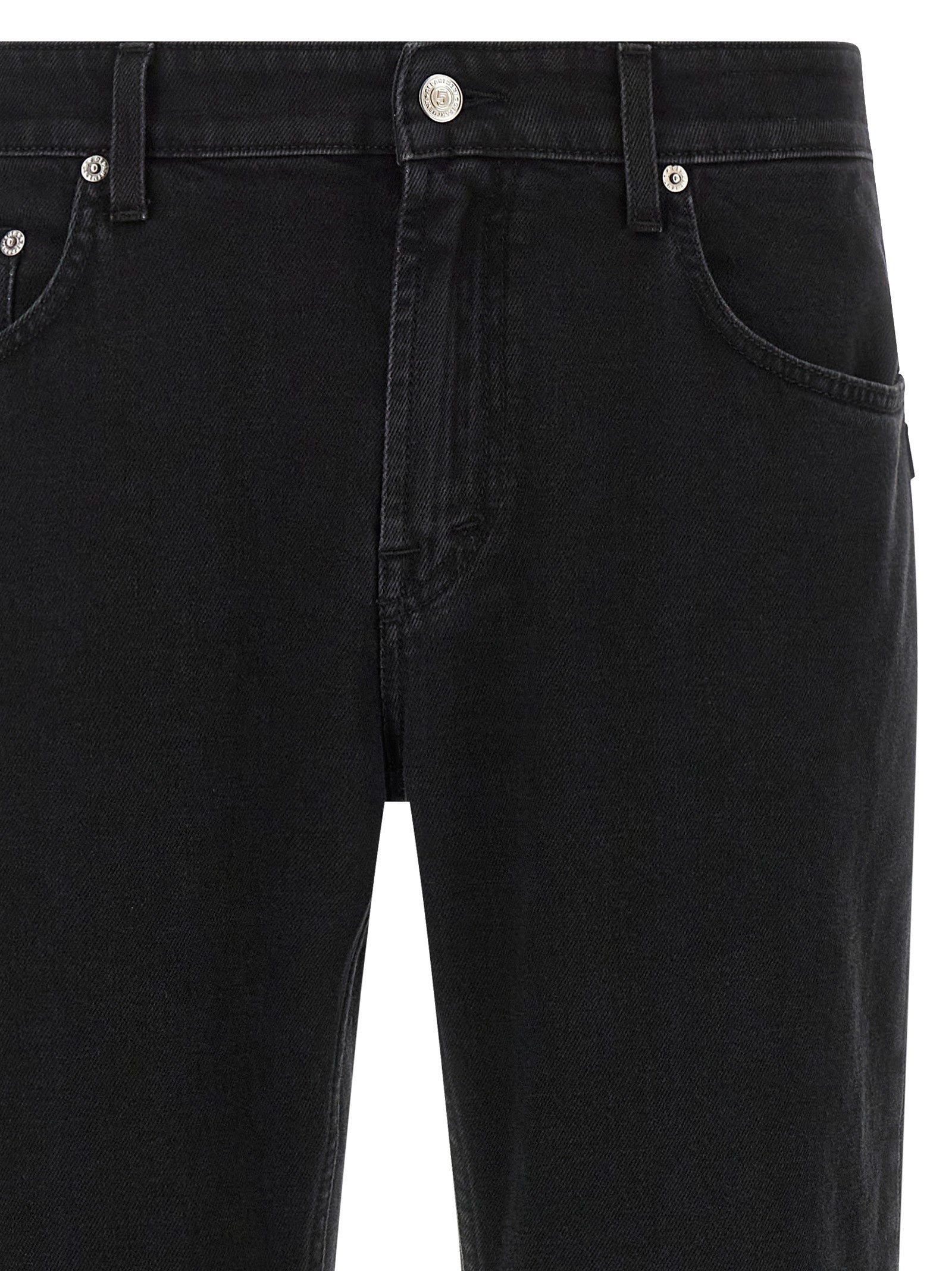 Black Cotton Cropped Jeans