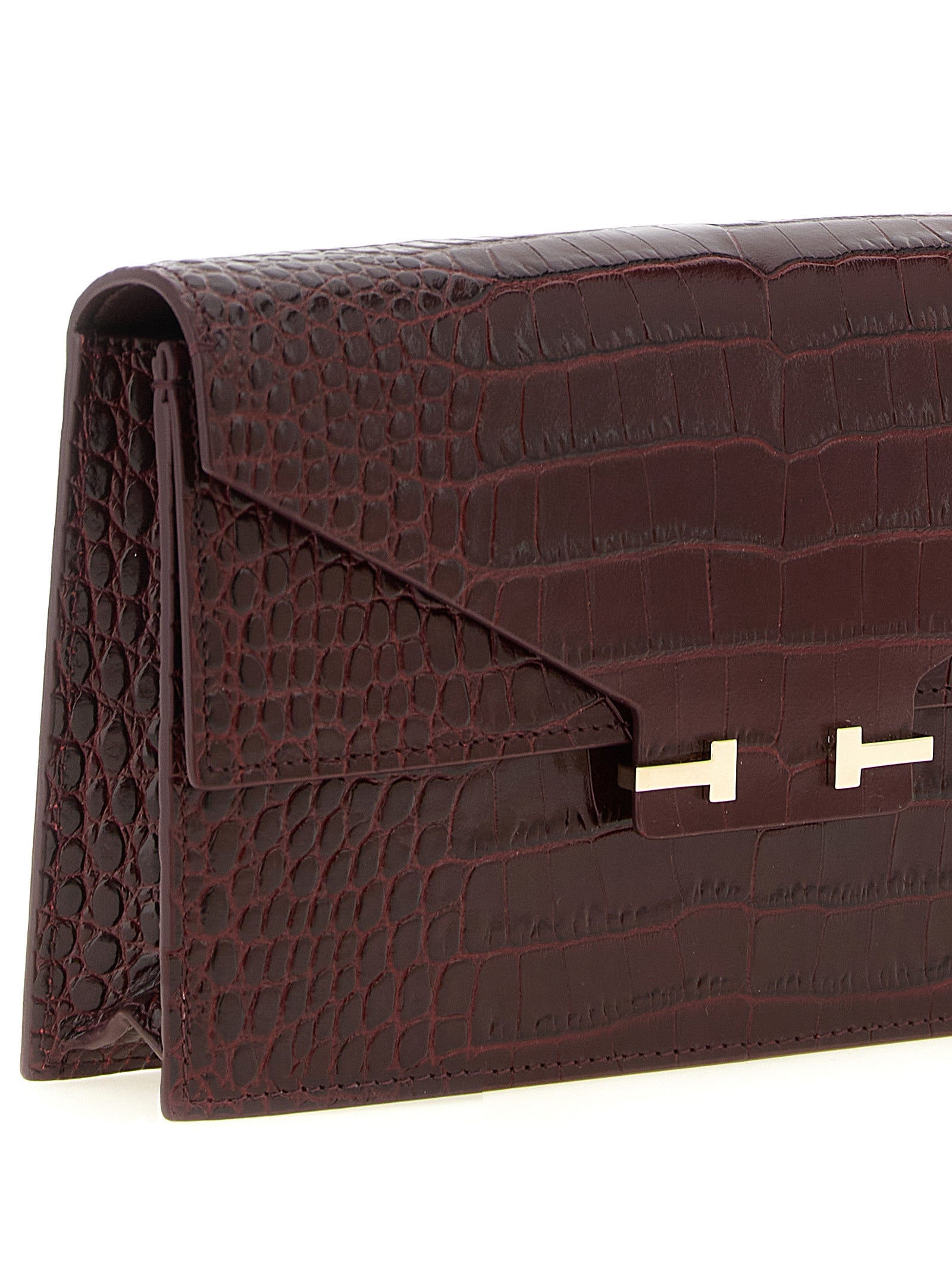 Bordeaux Calfskin Clutch Bag