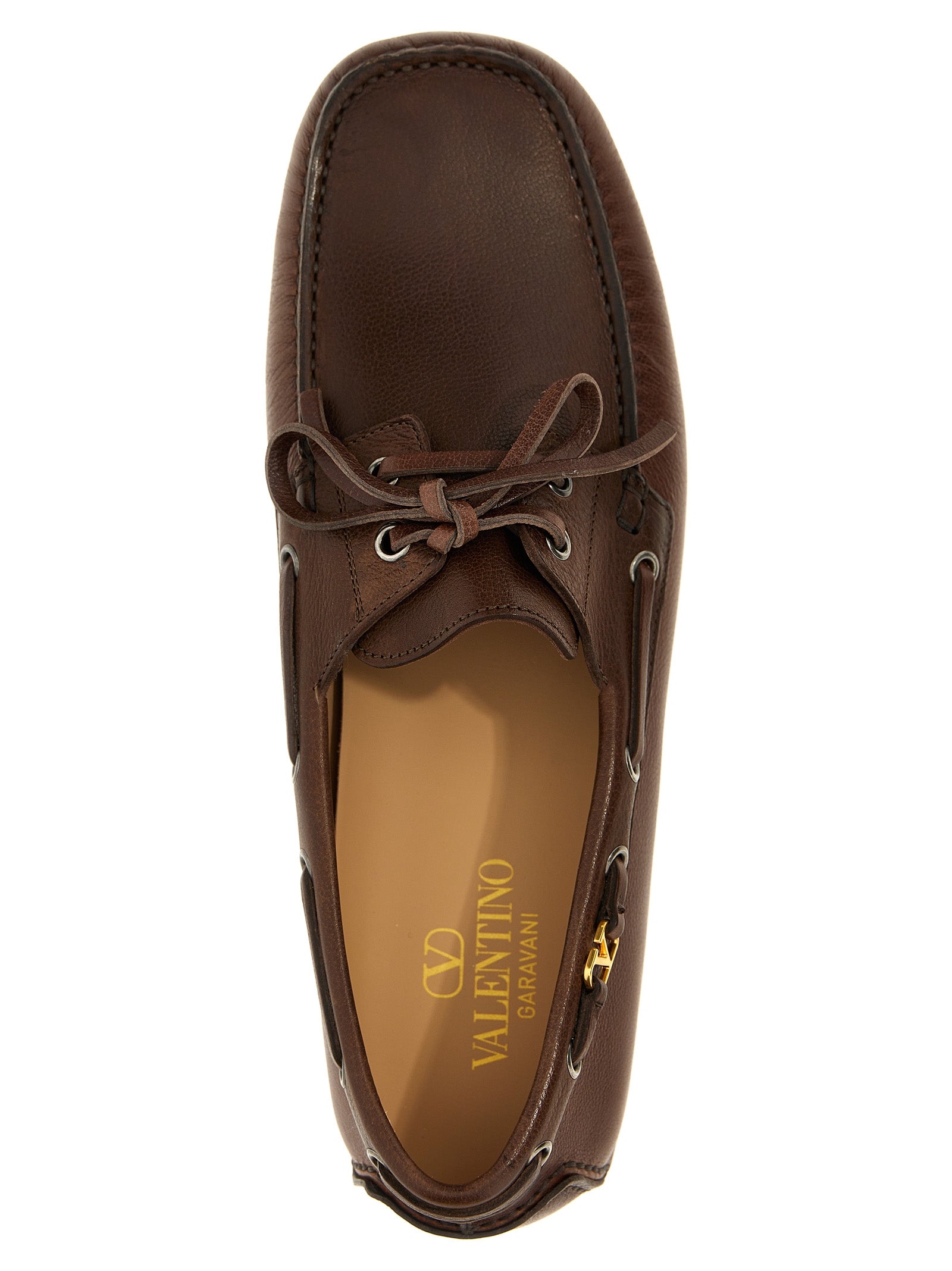 Brown Buffalo Leather Slip-On Loafers