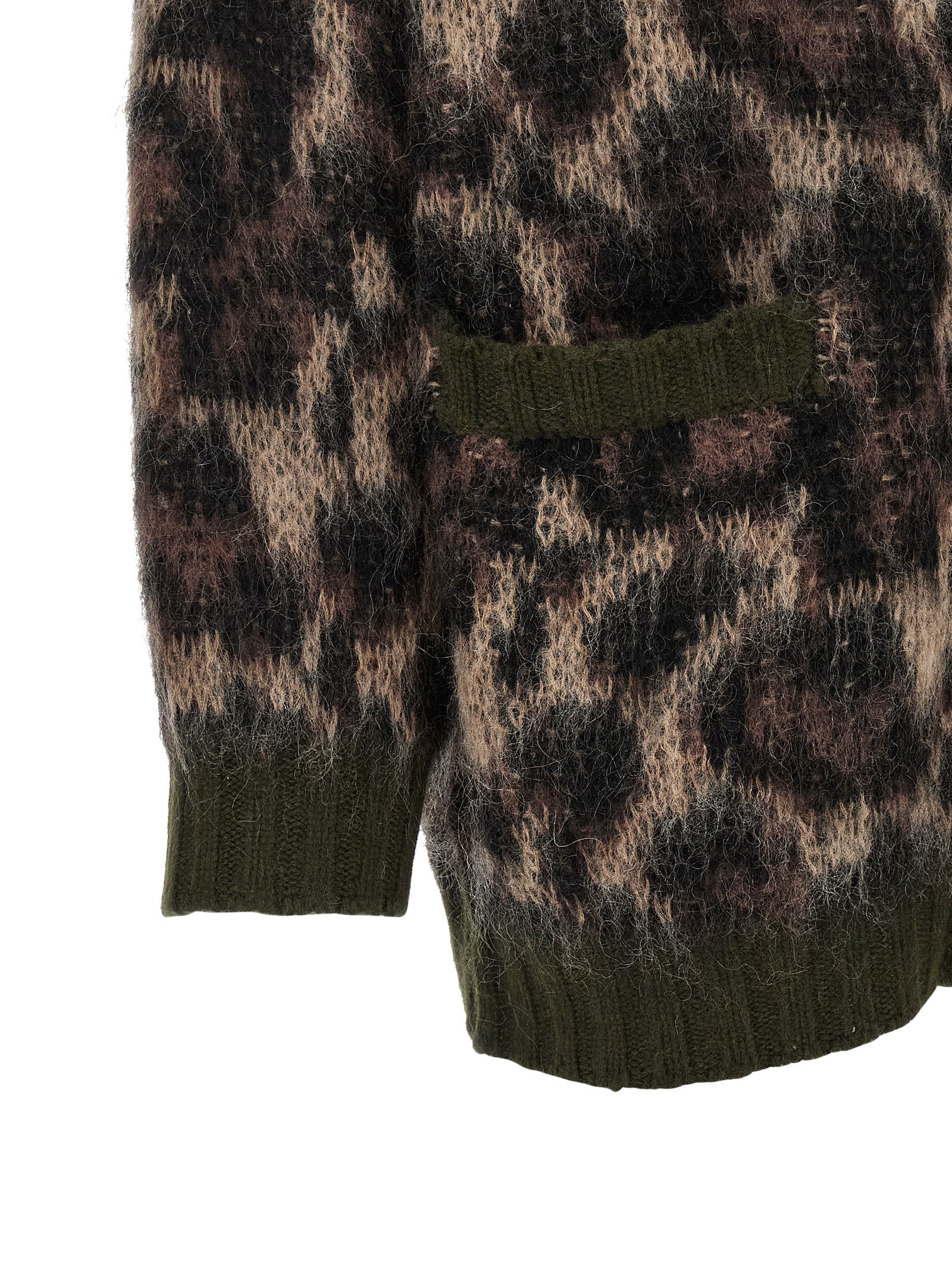 Brown Nylon Cardigan