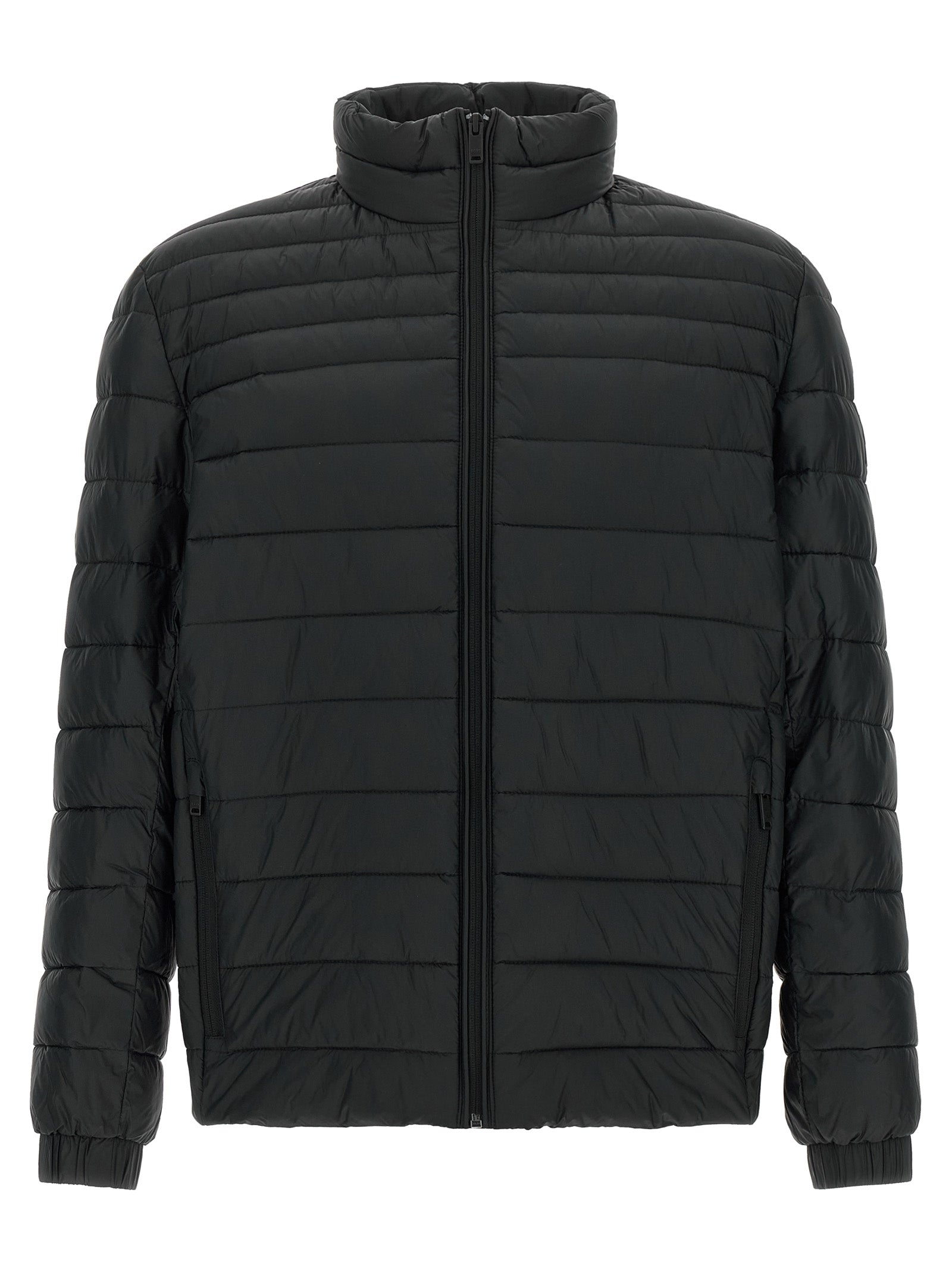 Black Recycled Polyamide Full-Length Jacket