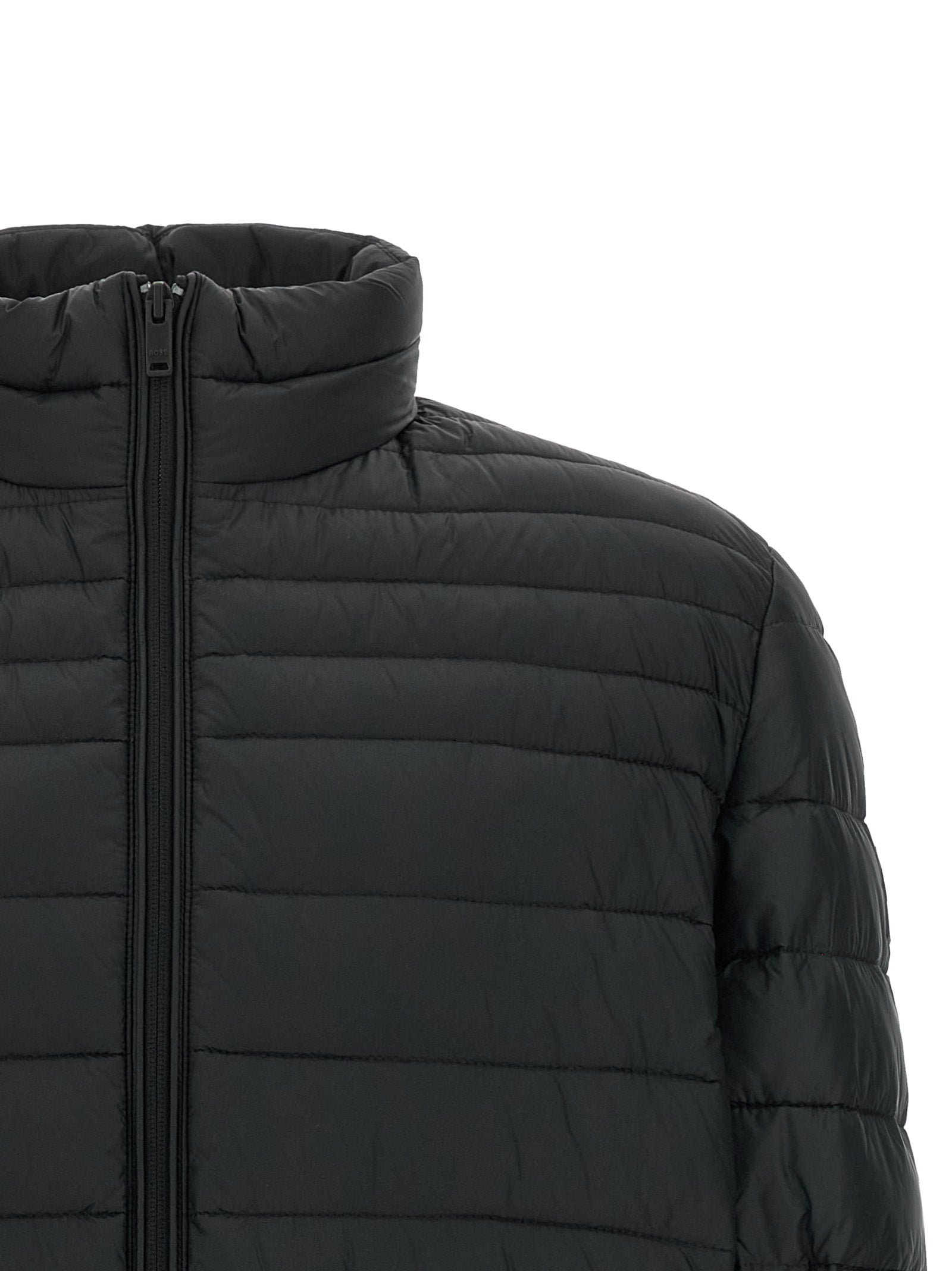 Black Recycled Polyamide Full-Length Jacket