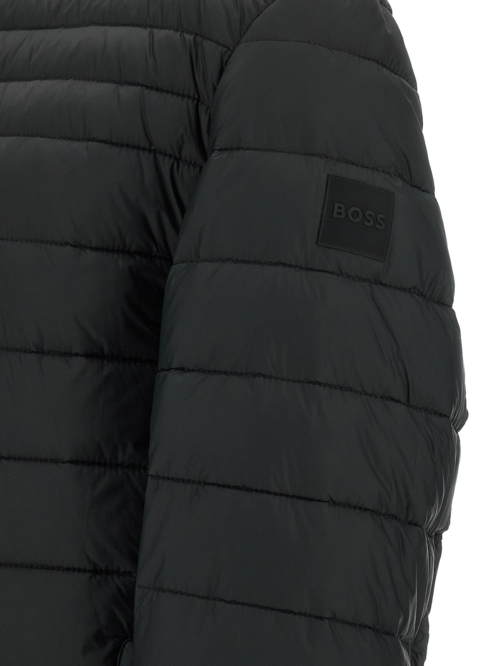 Black Recycled Polyamide Full-Length Jacket